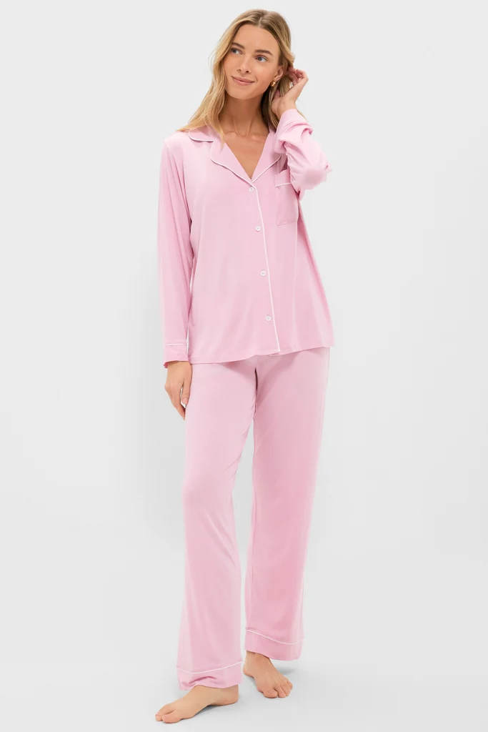 Pink Nectar and Ivory Gisele Long PJ Set