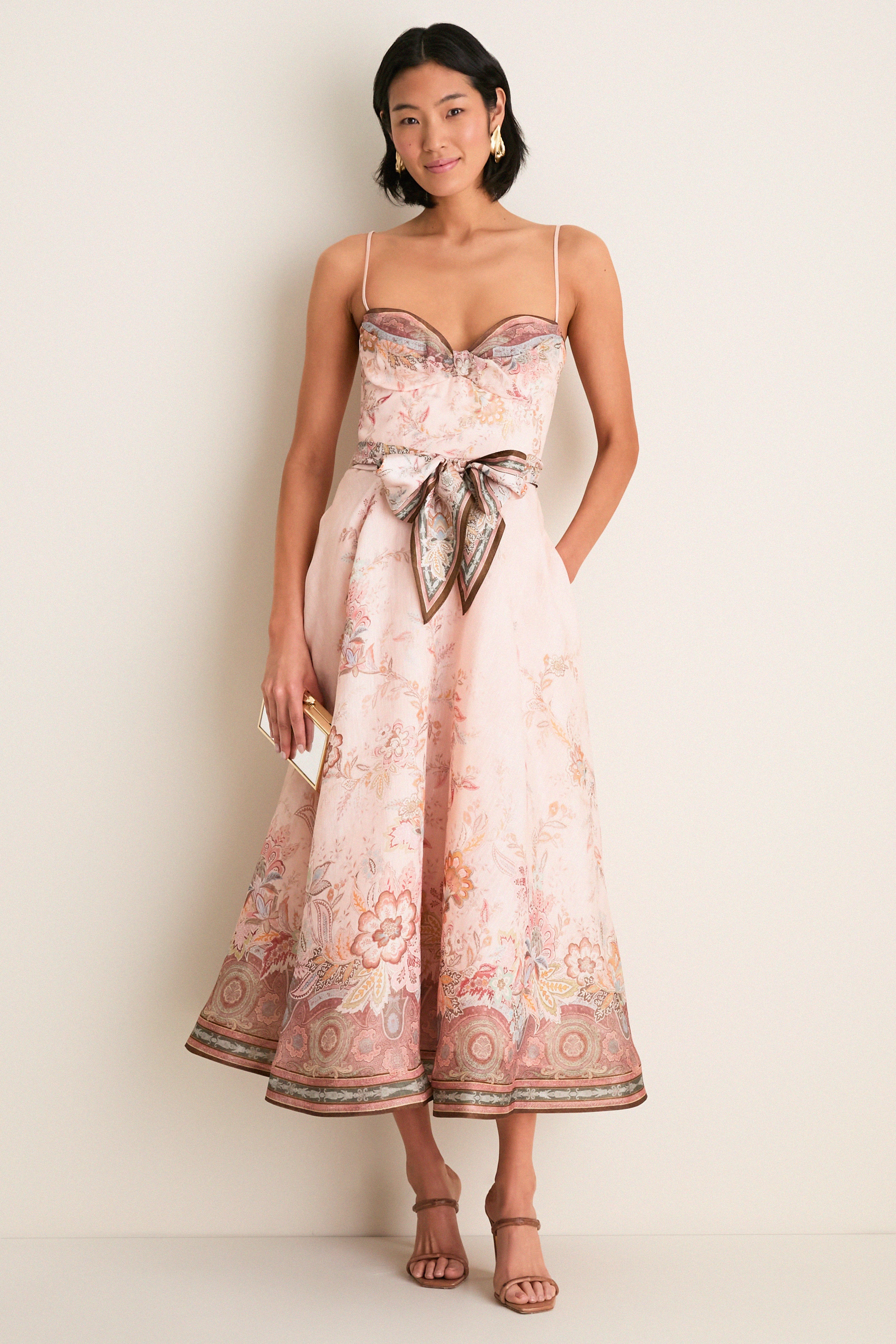 Pink Paisley Alchemy Structured Midi Dress - Image 3