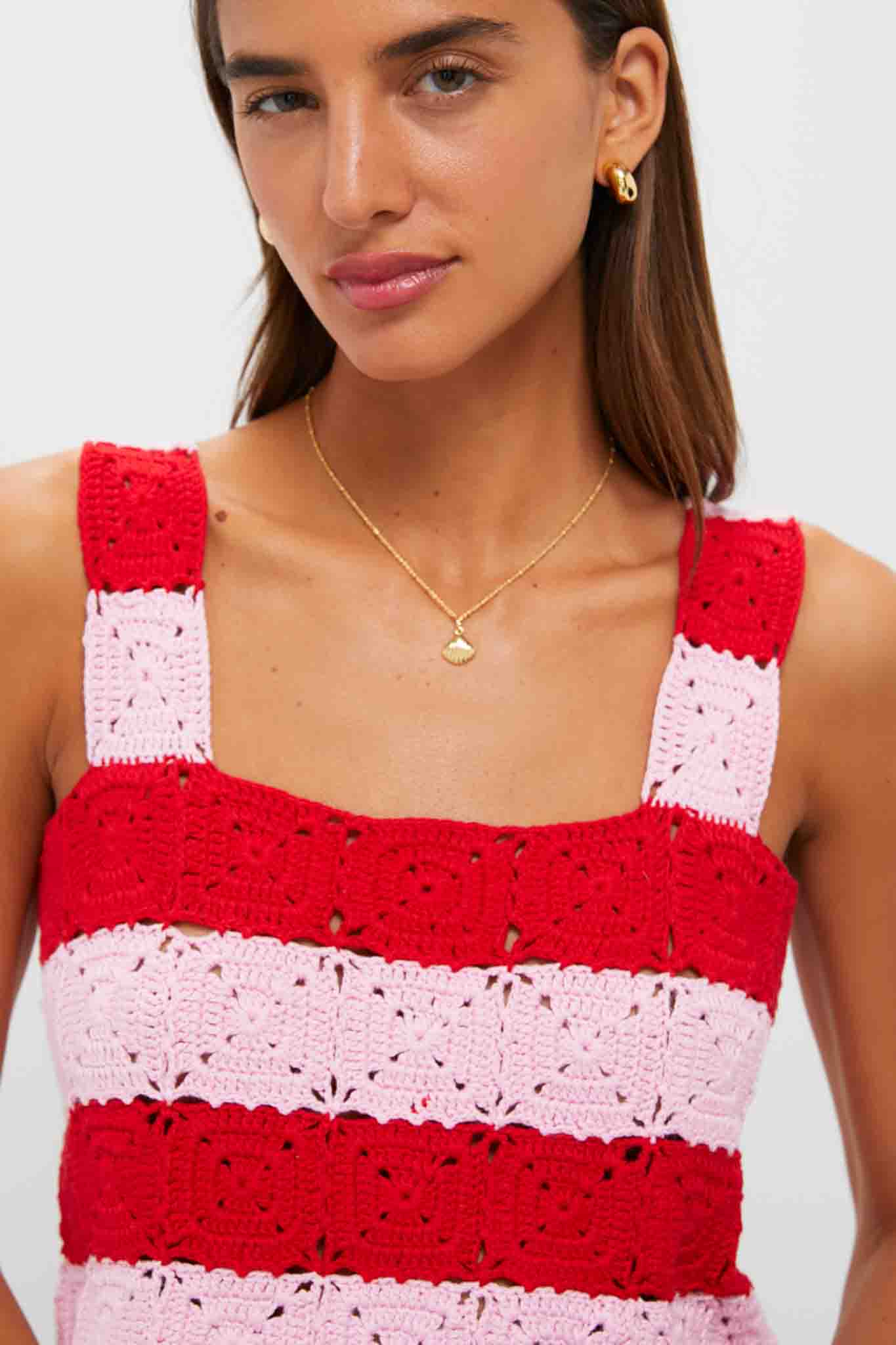 Pink & Red Crochet Cooper Tank - Image 5
