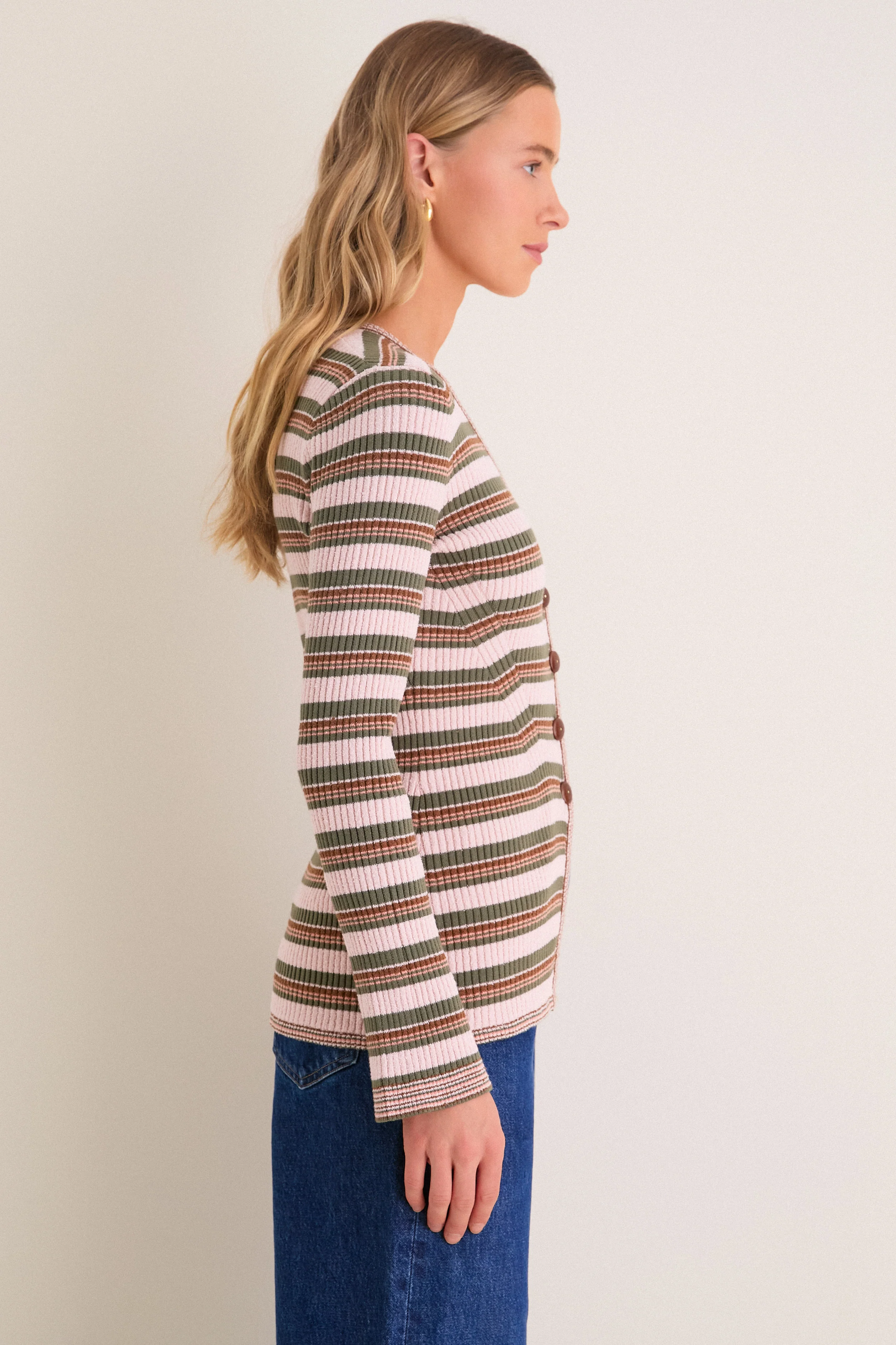 Pink Shell and Stone Army Grazia Cardigan - Image 4