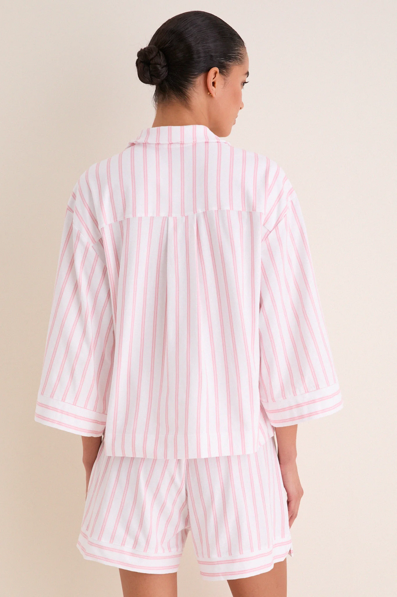 Pink Stripe Pima Cotton Olivia Short Set - Image 4