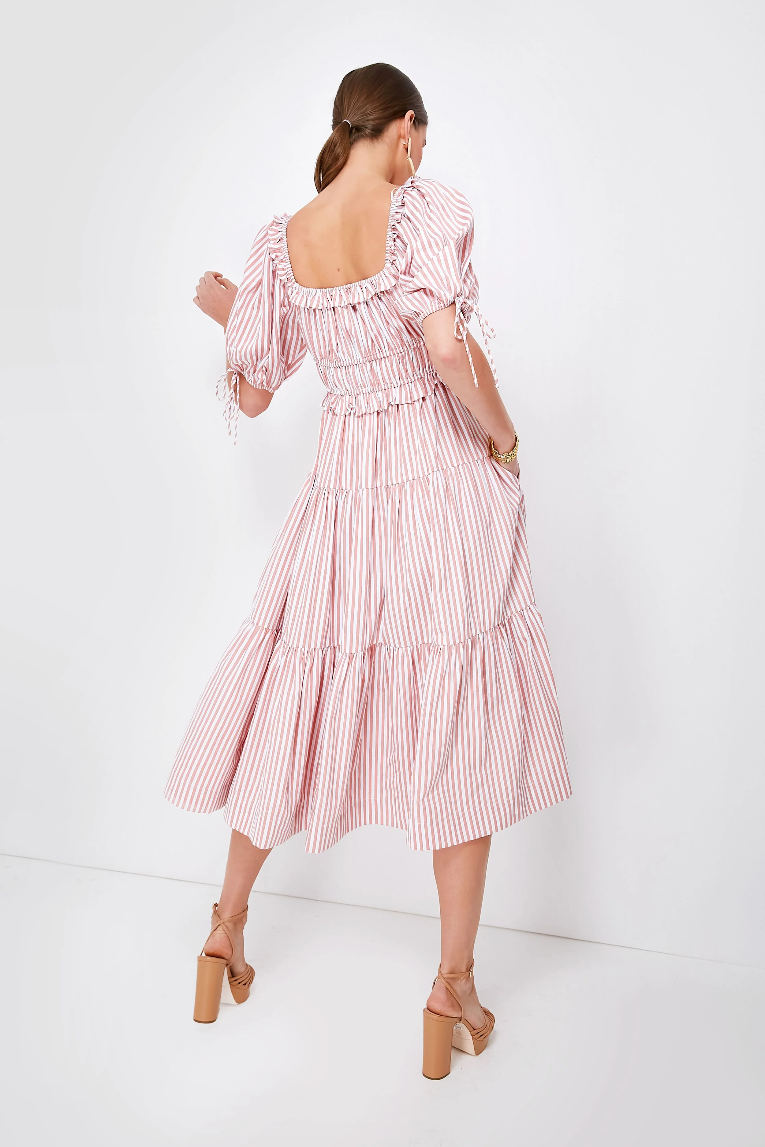Pink Striped Brielle Midi Dress - Image 4