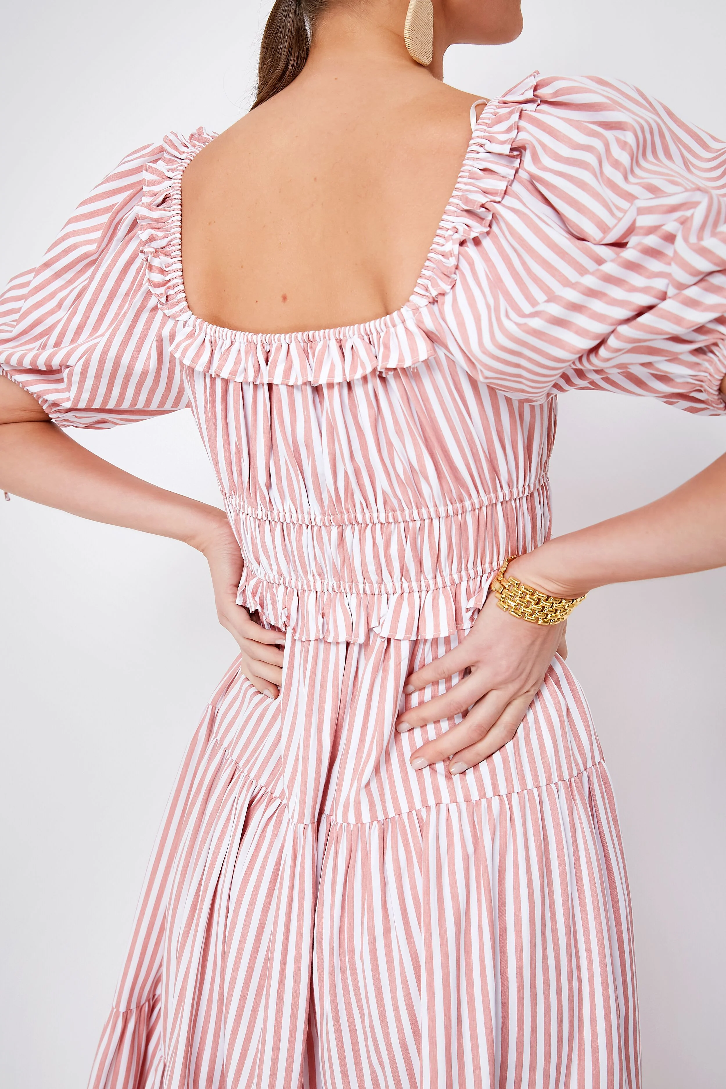 Pink Striped Brielle Midi Dress - Image 5