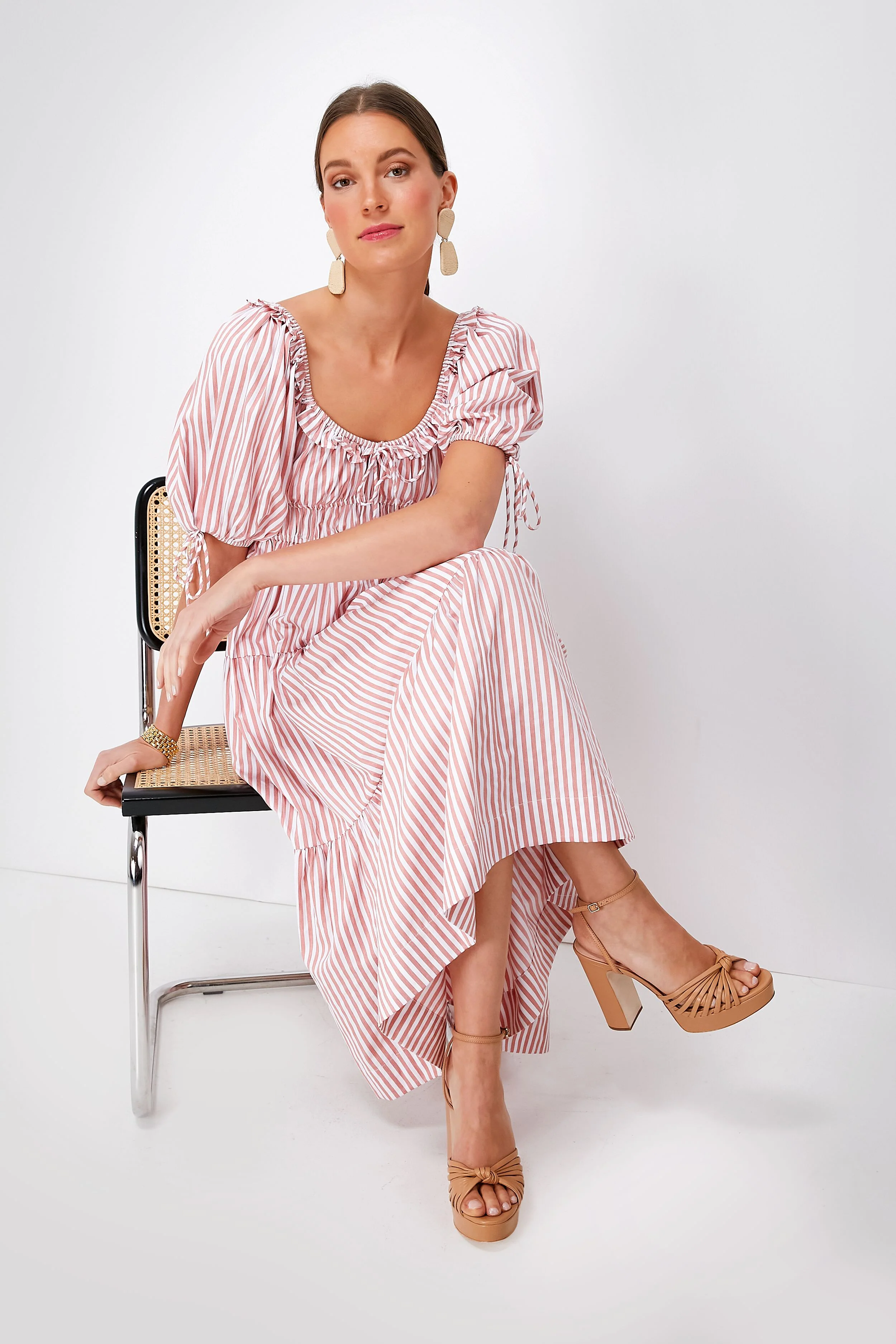 Pink Striped Brielle Midi Dress - Image 6