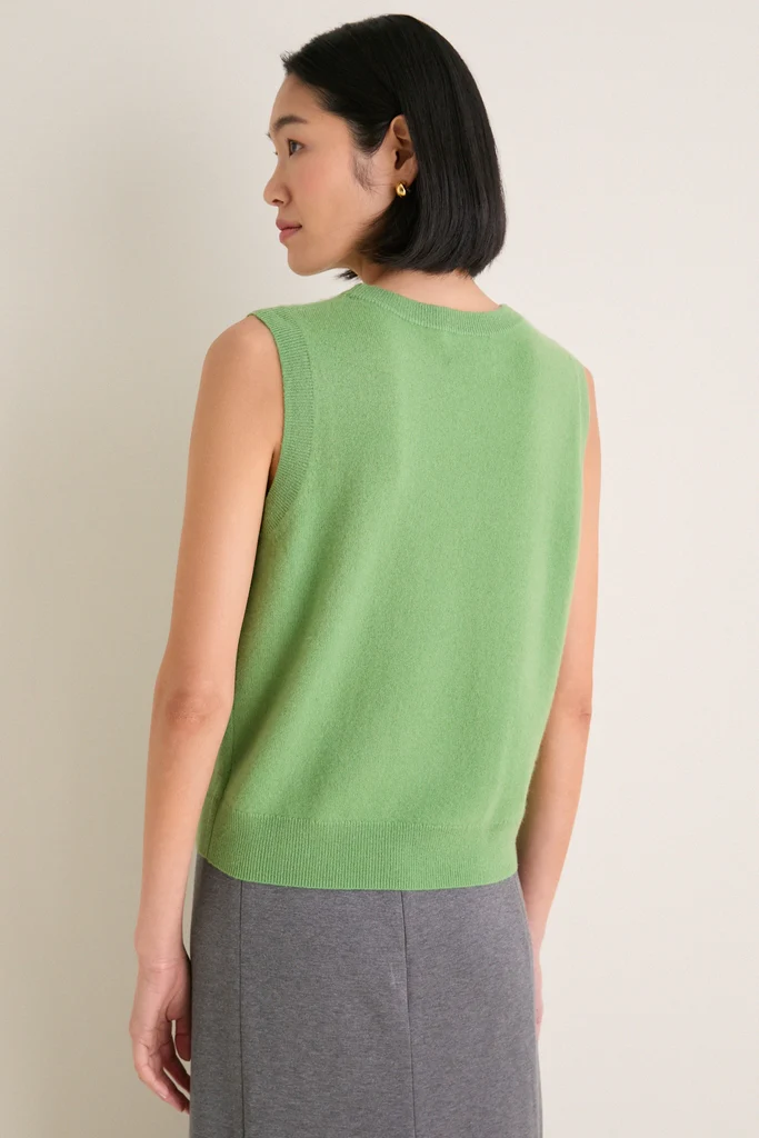 Pistachio Cashmere Sleeveless Ava Shell - Image 4