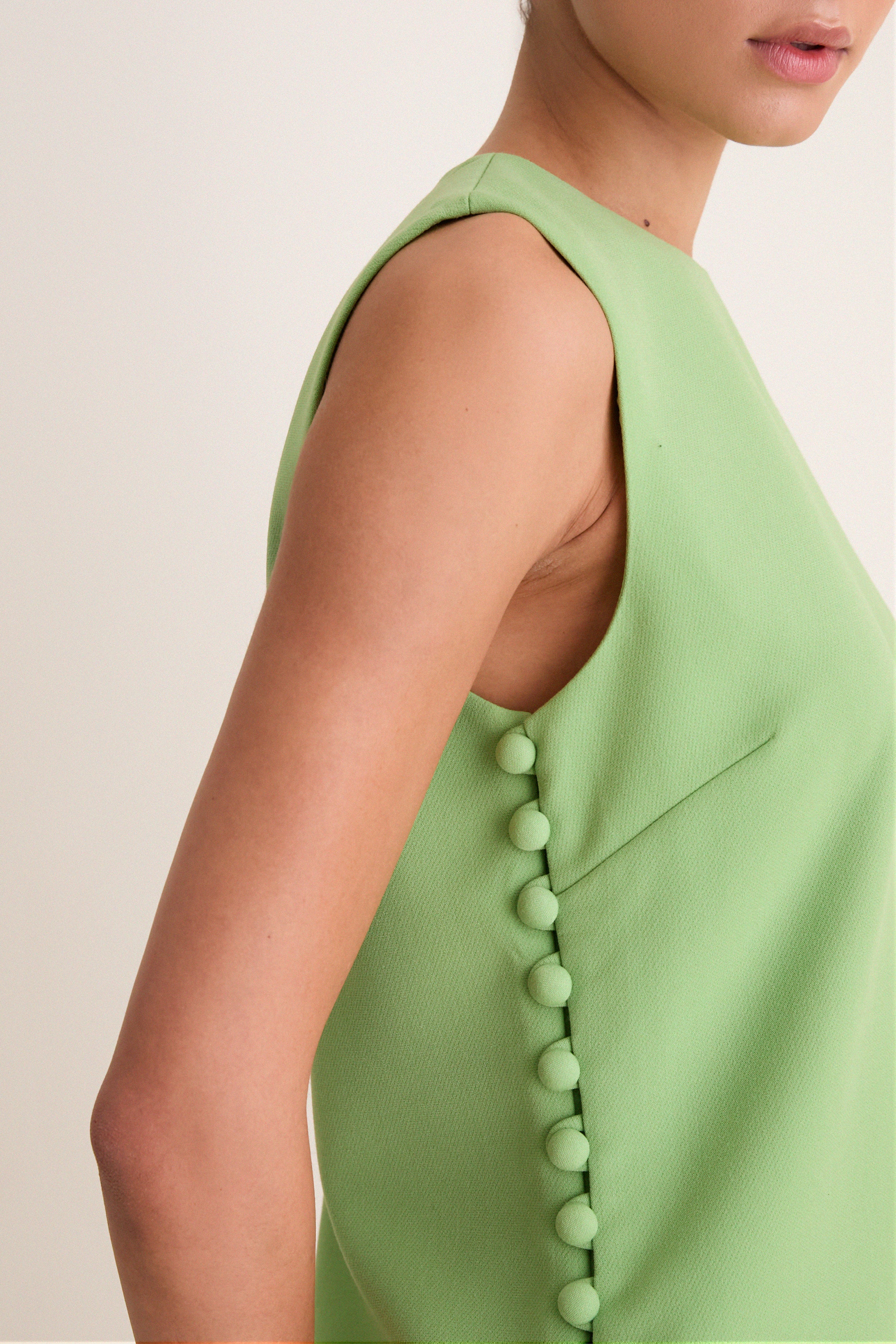 Pistachio Crepe Covered Button Millie Top - Image 5