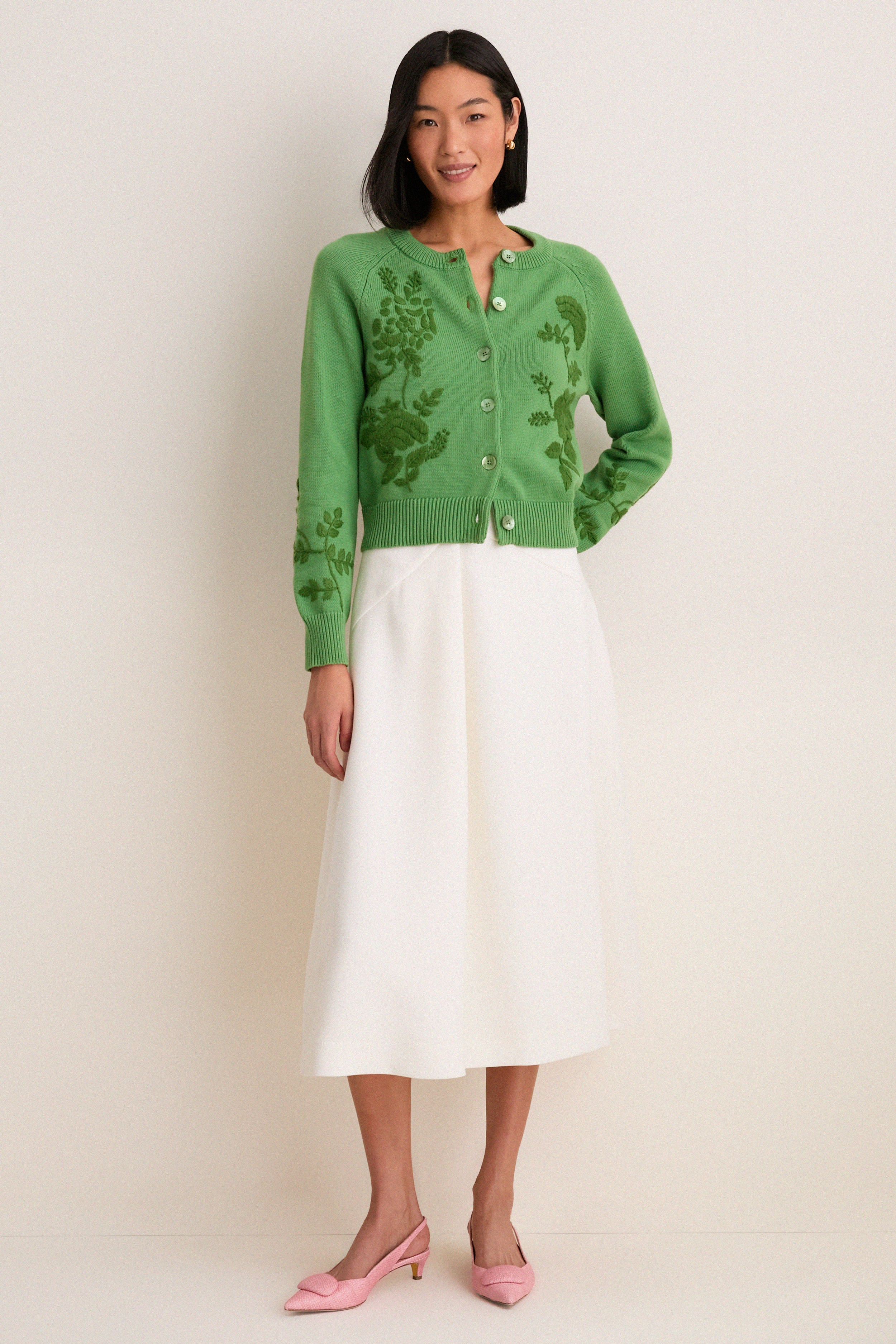 Pistachio Embroidered Floral Quincy Sweater - Image 2