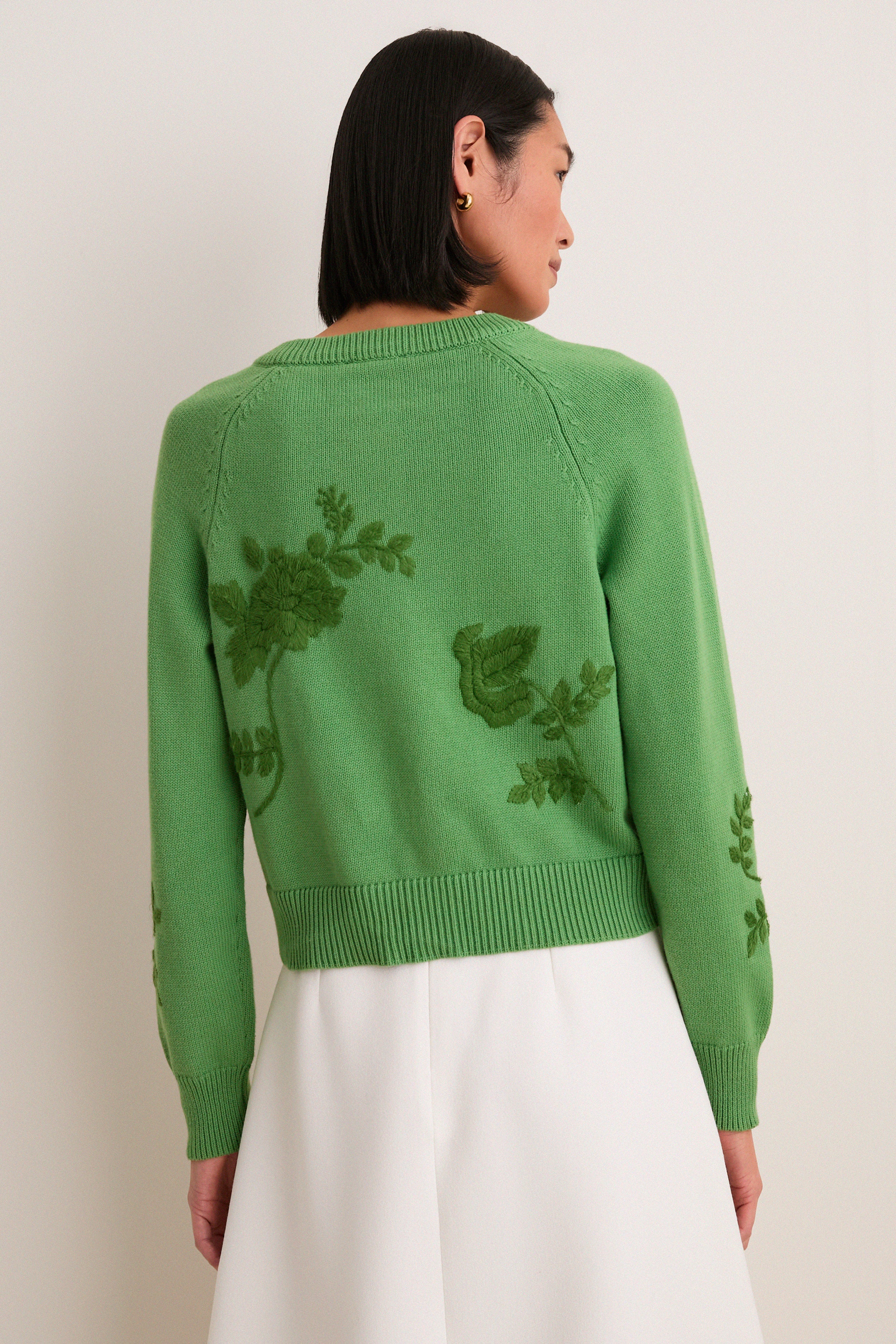 Pistachio Embroidered Floral Quincy Sweater - Image 4