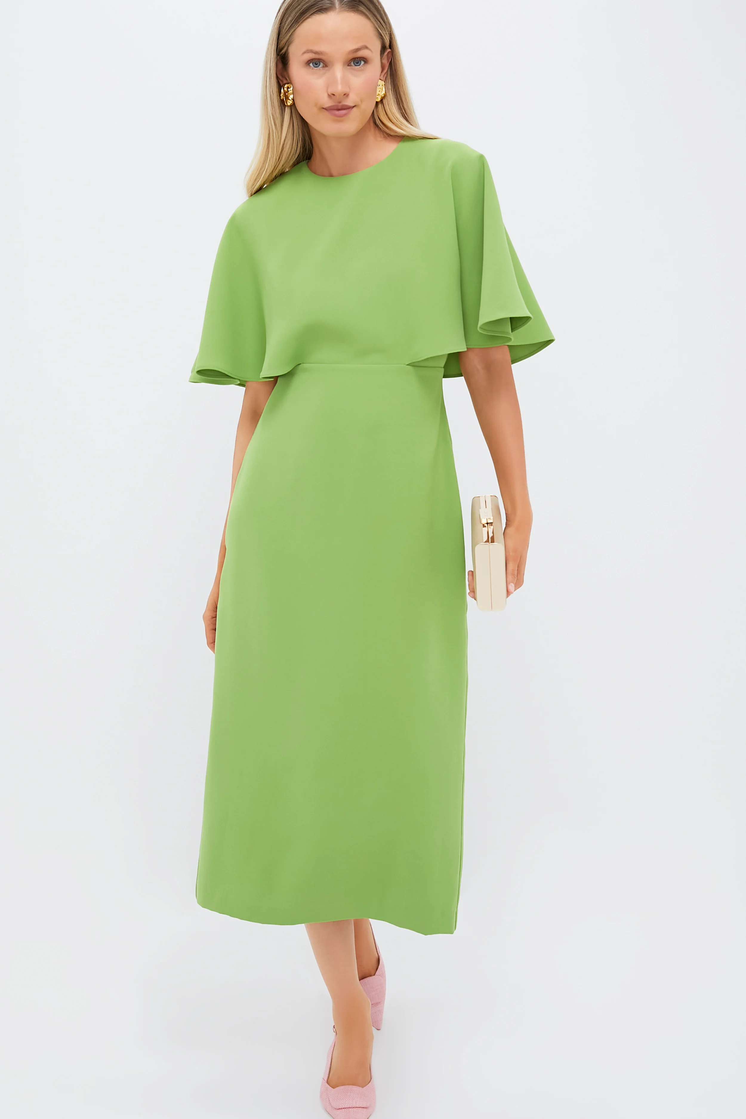 Pistachio Green Cape Lindy Dress - Image 2