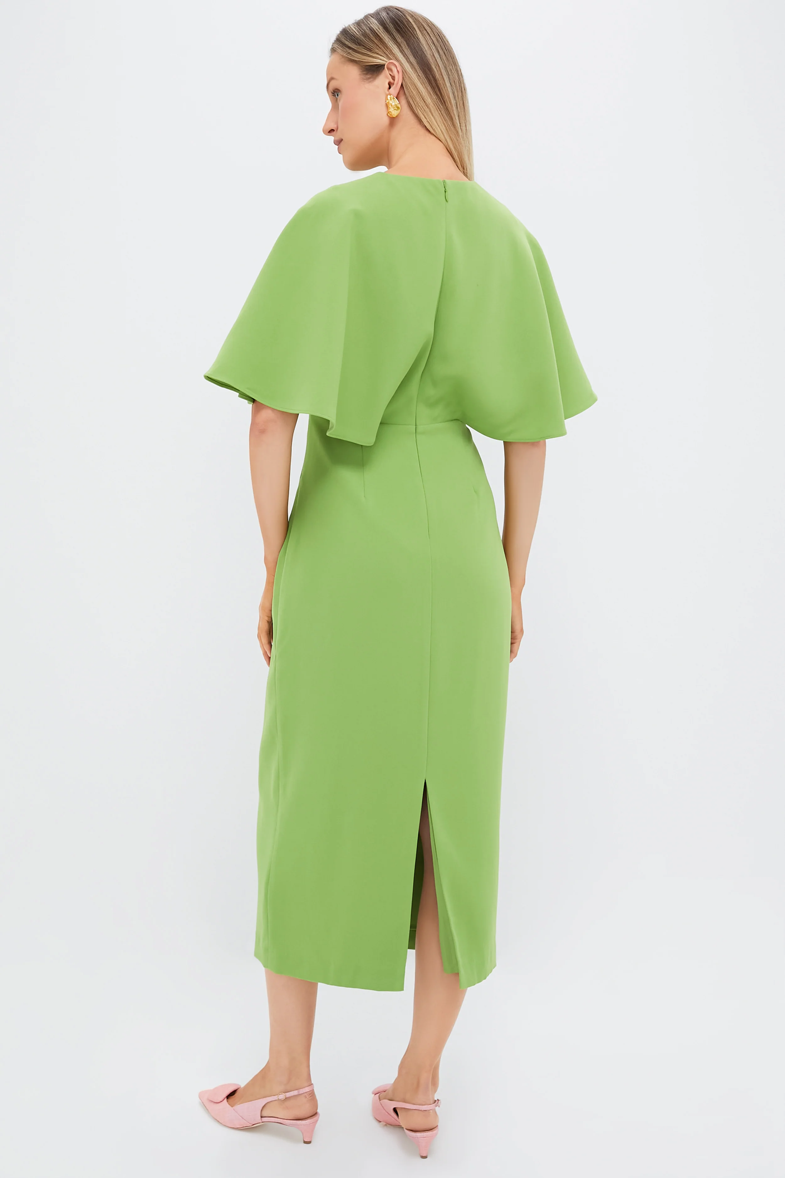 Pistachio Green Cape Lindy Dress - Image 4