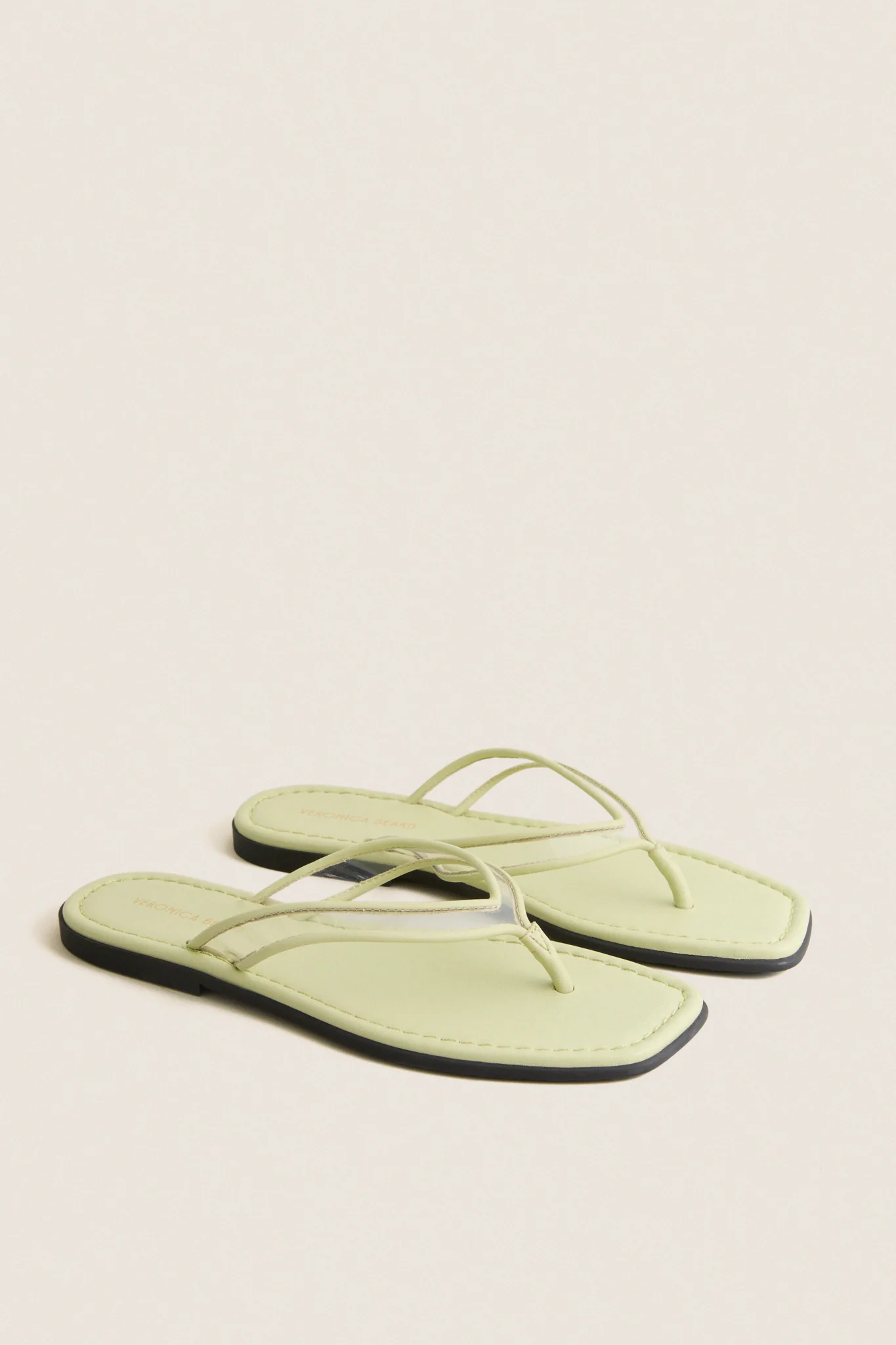 Pistachio Green Clea Piping Sandals - Image 5