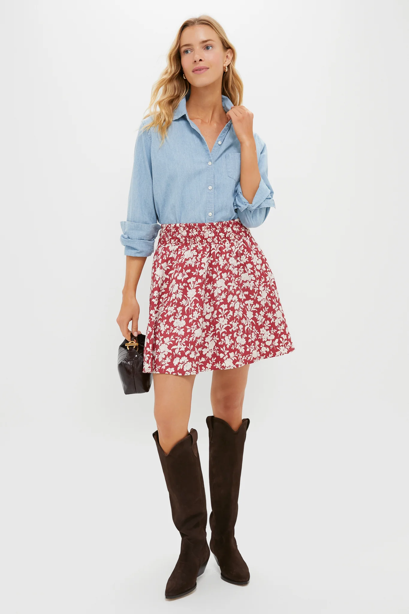 Pomegranate Bloom Smocked Jonah Skirt - Image 2