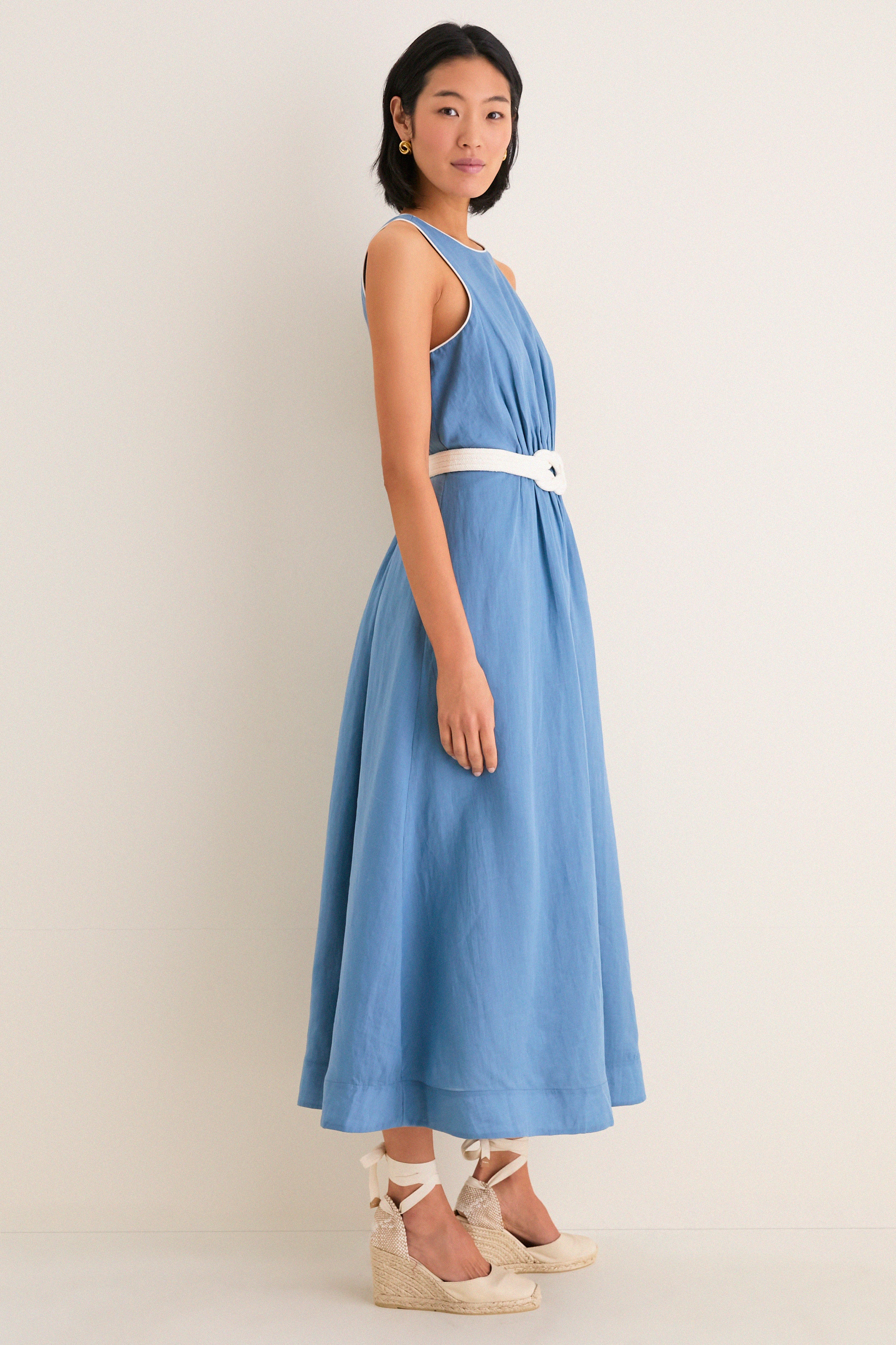 Provincial Blue Rope Belt Leonie Dress - Image 5