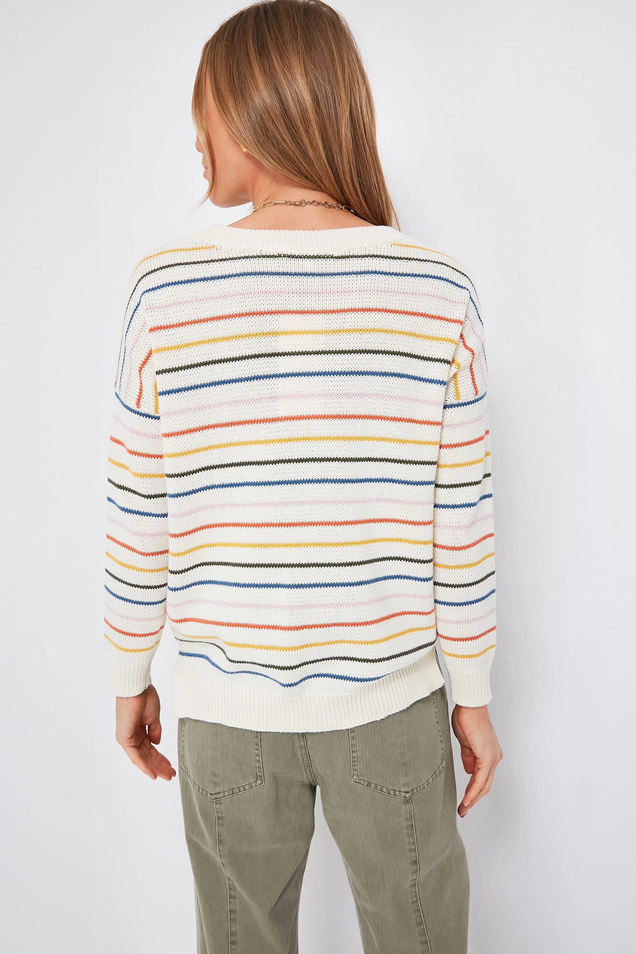 Rainbow 5 Stripe Organic Carolyn Sweater - Image 4