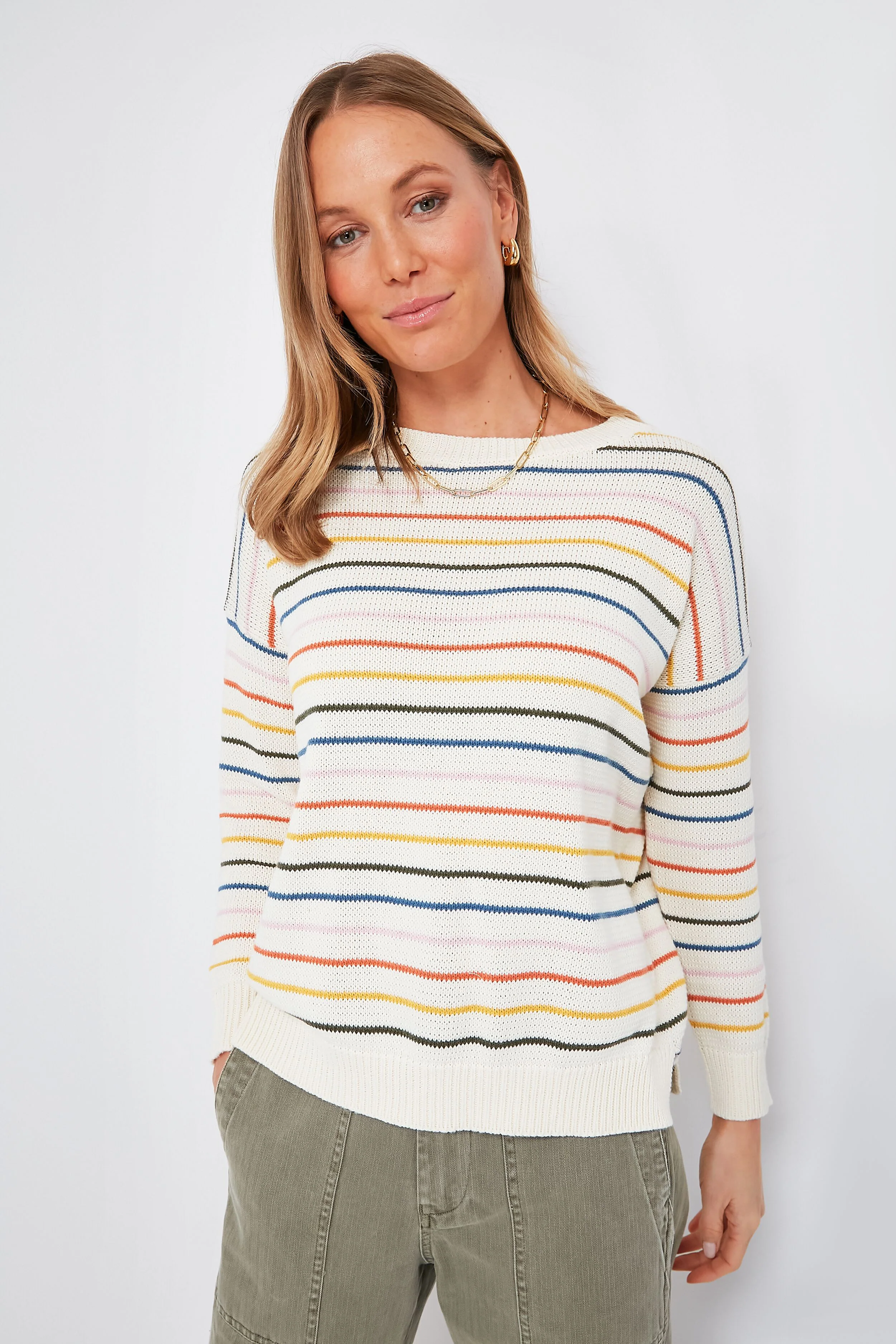 Rainbow 5 Stripe Organic Carolyn Sweater - Image 6
