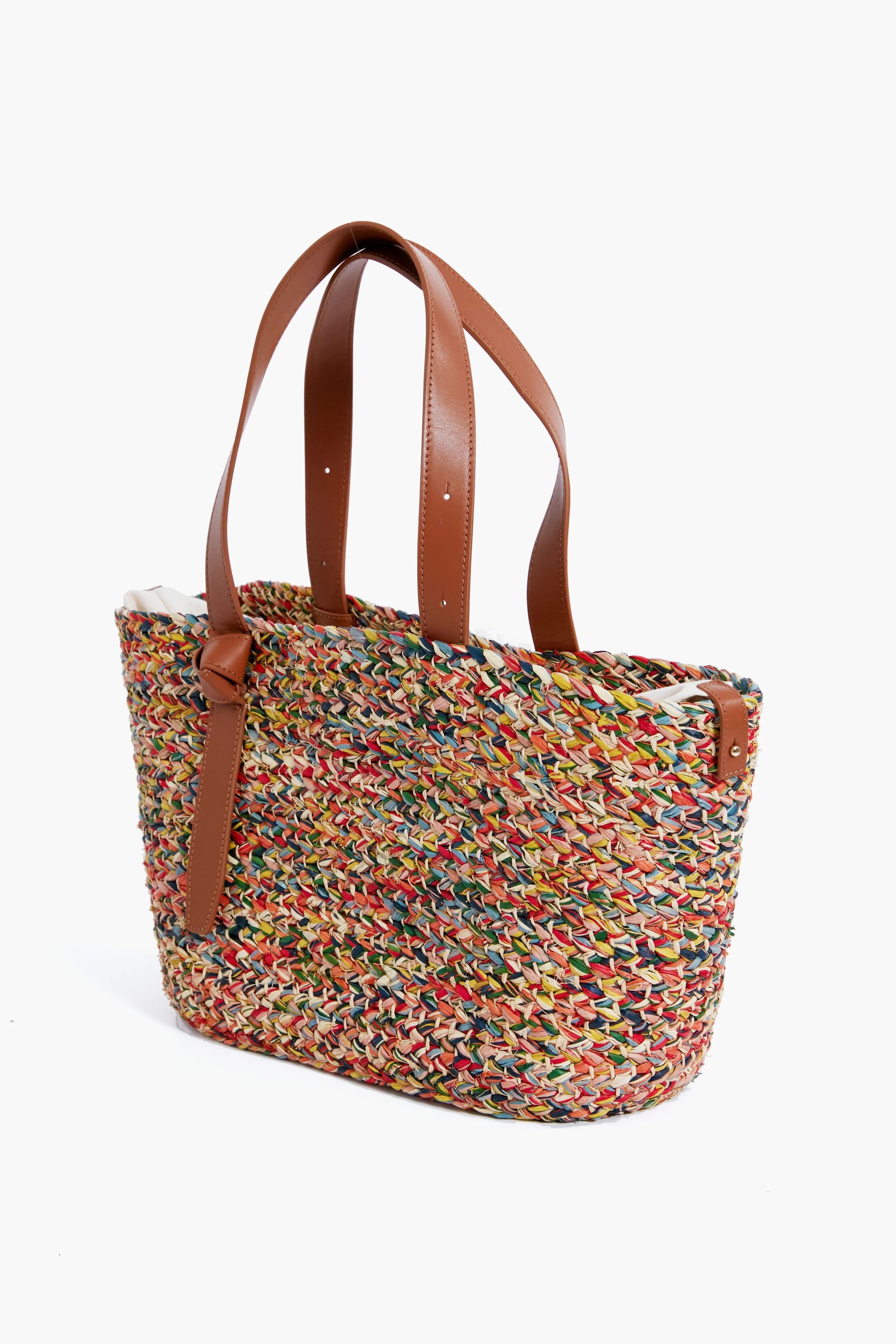 Rainbow Melange Raffia Tote - Image 4