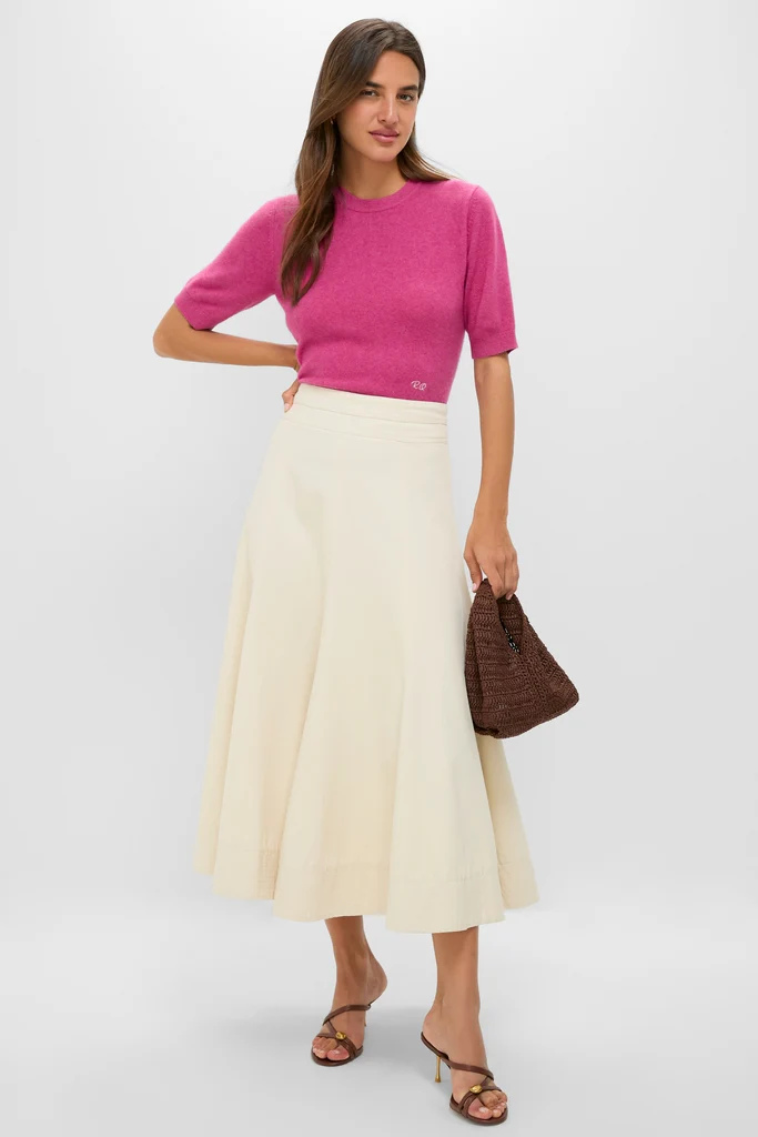 Raspberry Cashmere Short Sleeve Noemie Sweater - Image 2