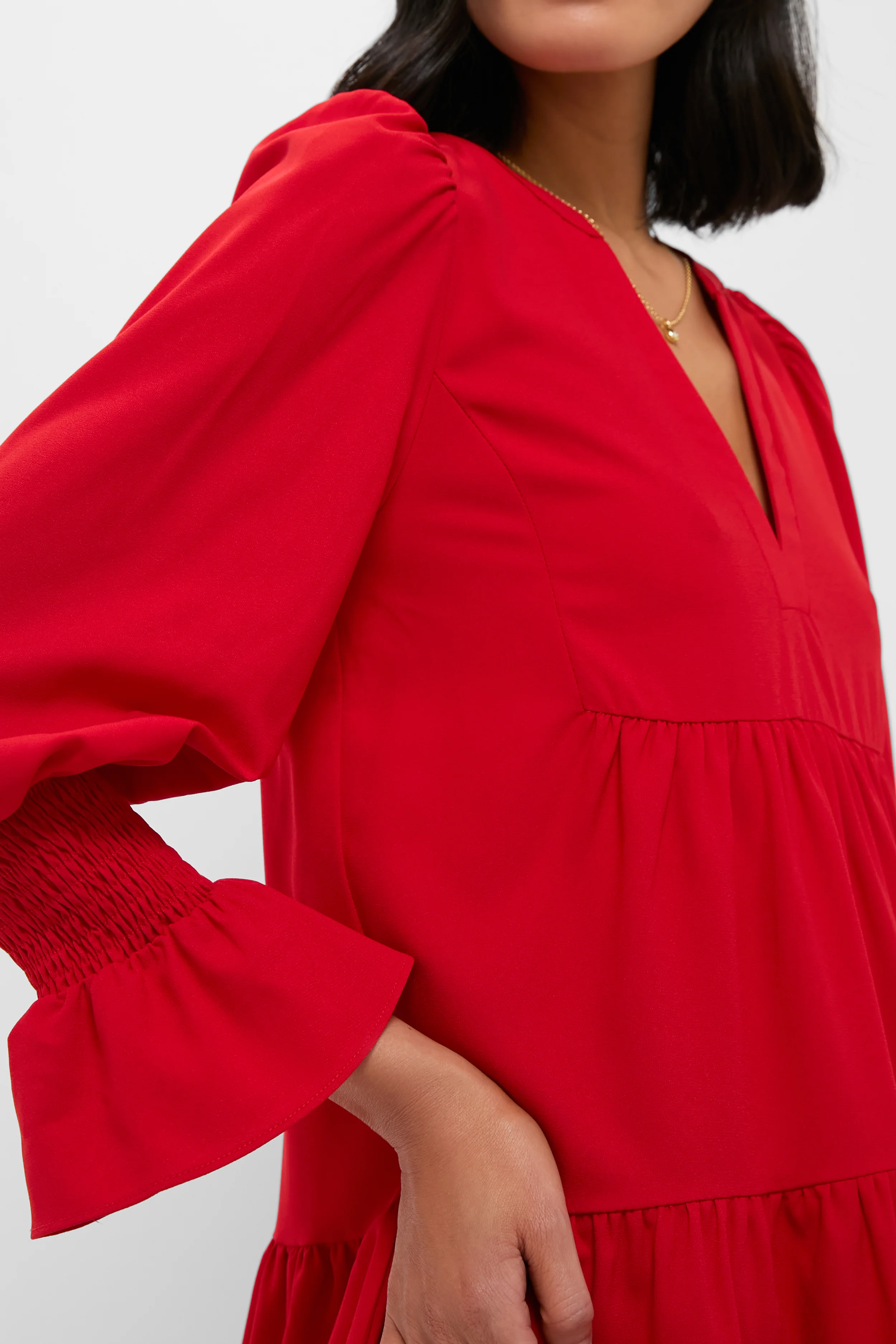 Red Crepe Kenzo Dress - Image 5