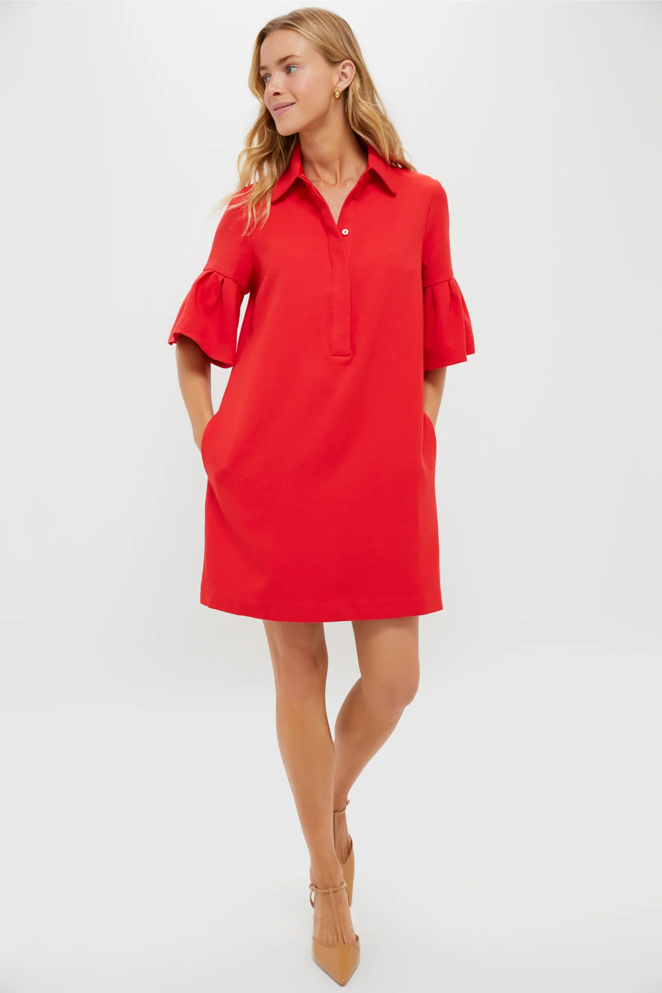 Red Crepe Massey Dress - Image 6