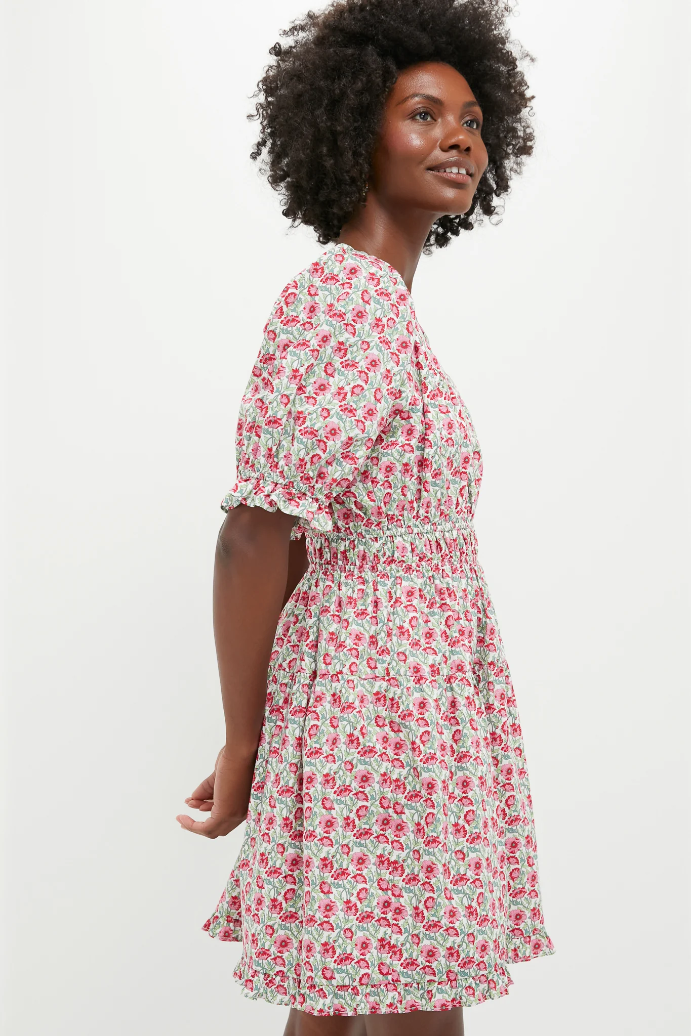 Red Dahlia Floral Dorothy Mini Dress - Image 3