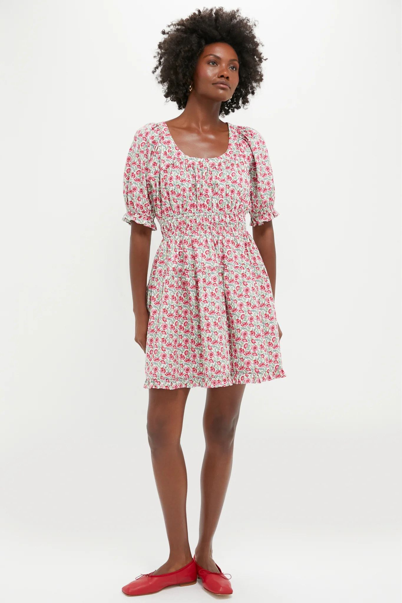Red Dahlia Floral Dorothy Mini Dress - Image 6