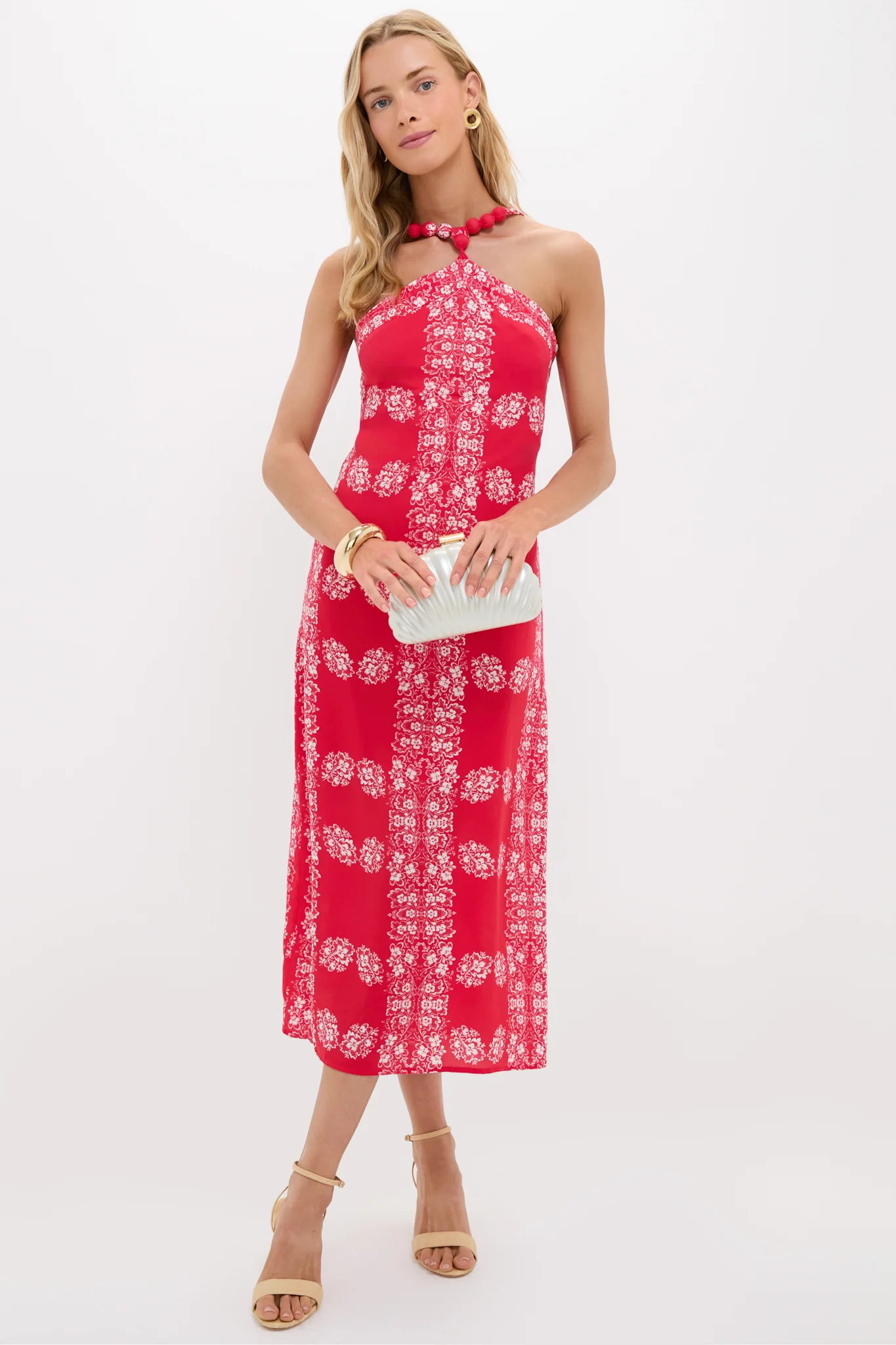 Red Floral Wauwinet Maxi Dress - Image 3