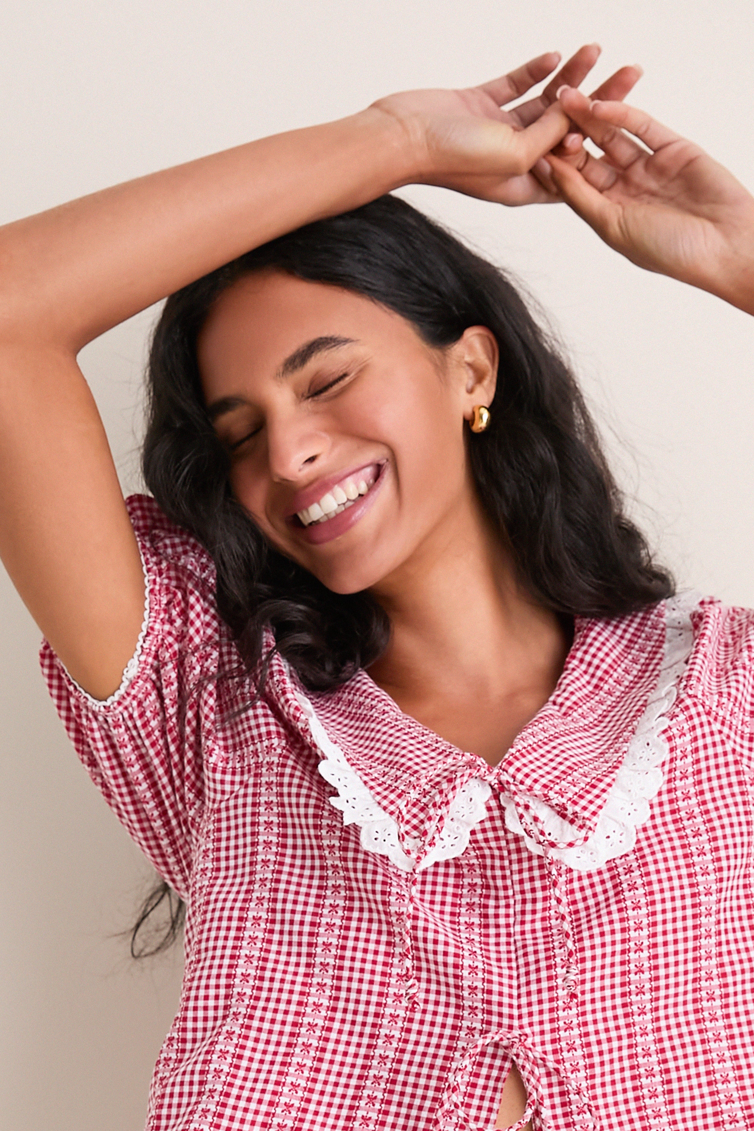 Red Gingham Toto Blouse - Image 5