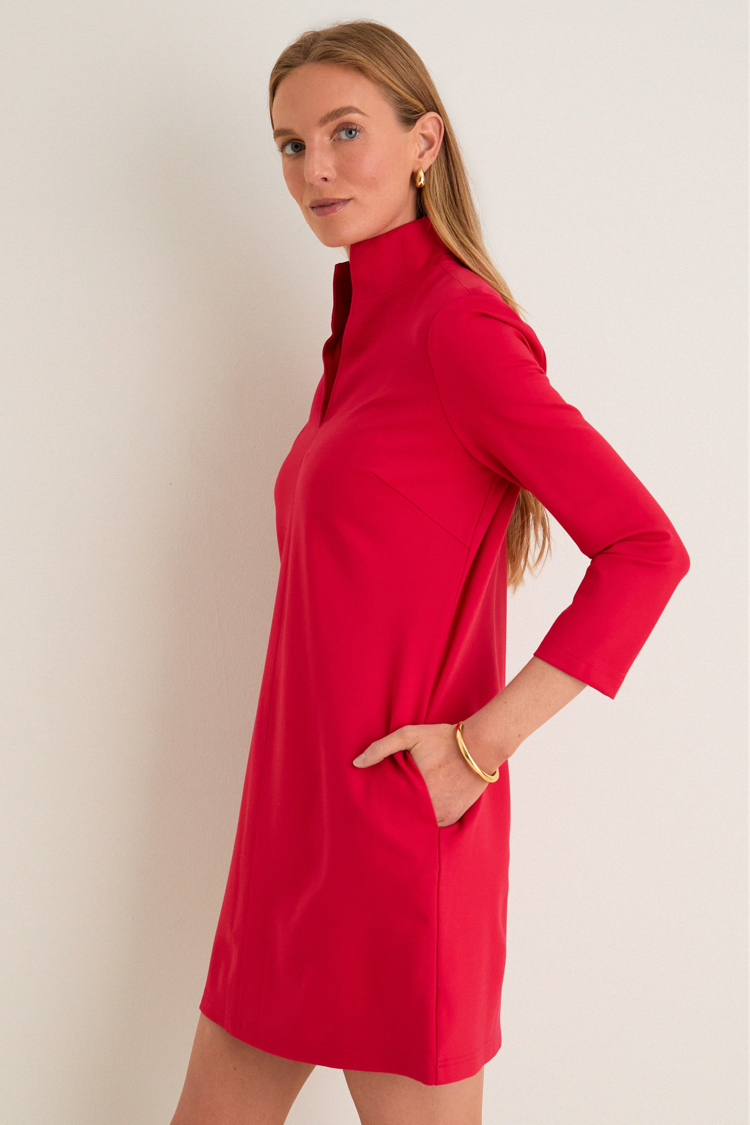 Red Ponte Clifton Dress - Image 3