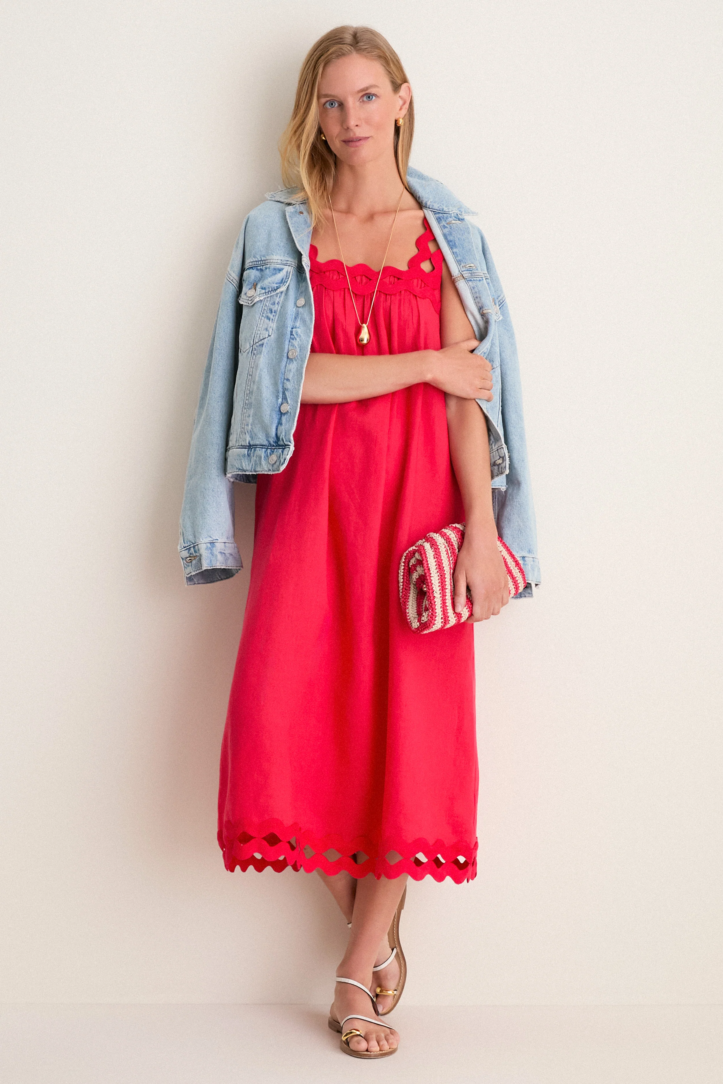 Cherry Ric Rac Linen Ellis Dress - Image 2