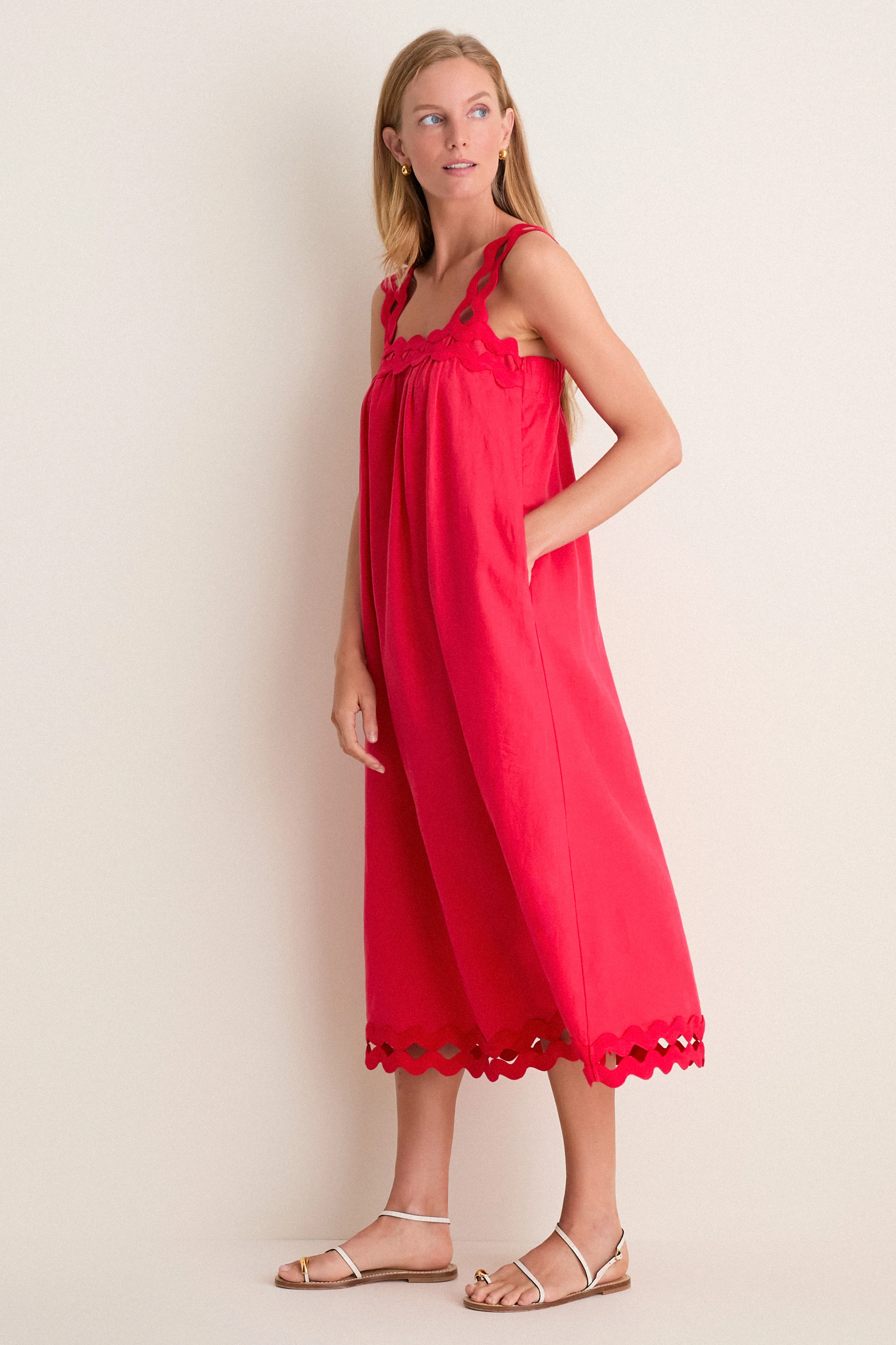 Cherry Ric Rac Linen Ellis Dress - Image 3