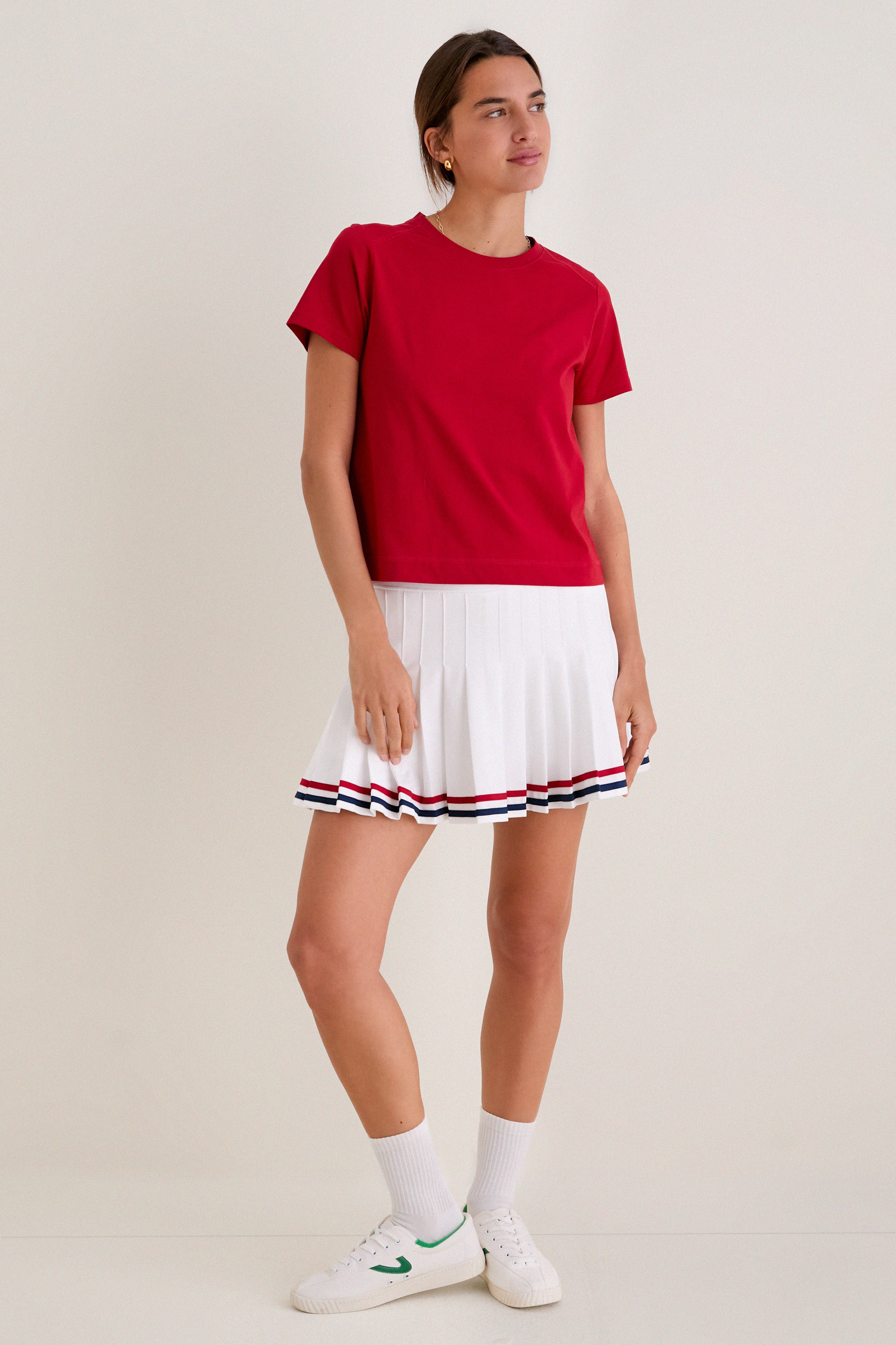 Red Short Sleeve Performance Cotton Sasha Tee - Image 6