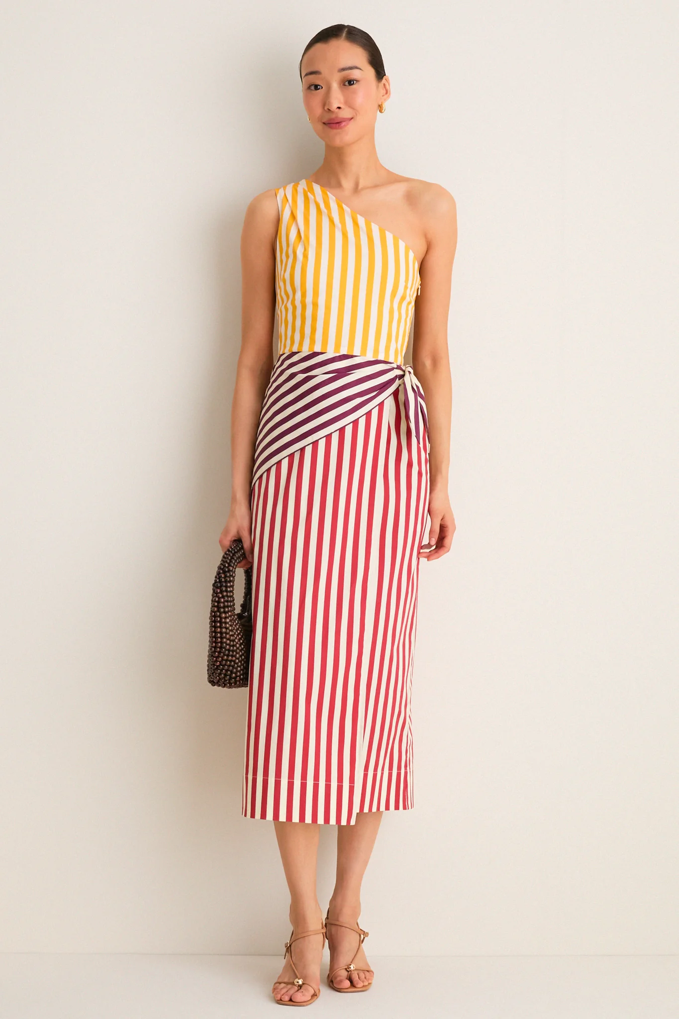 Red Stripe Belem Poplin Midi Dress - Image 2