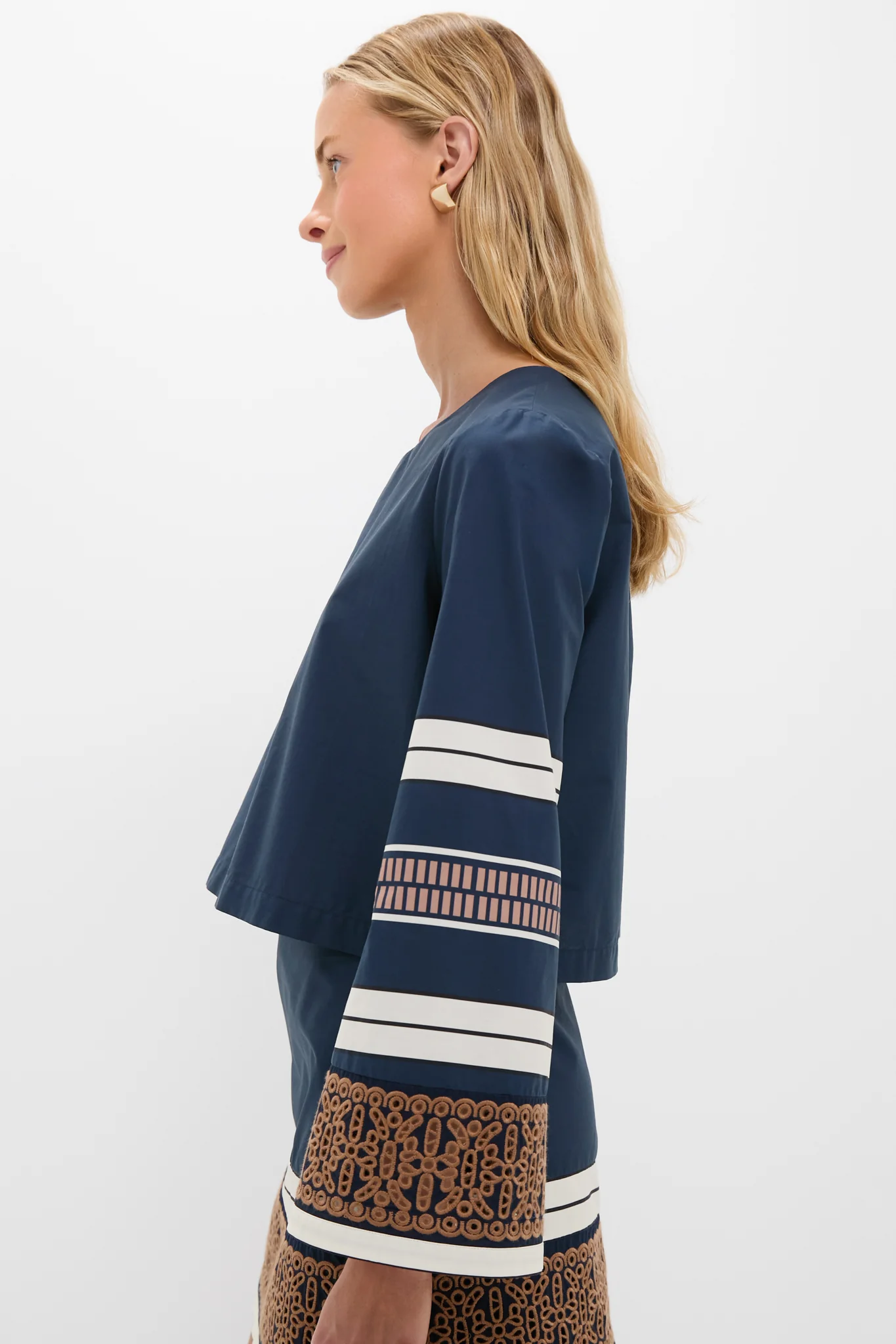 Riverside Stripe Cotton Eyelet Maxine Top - Image 3