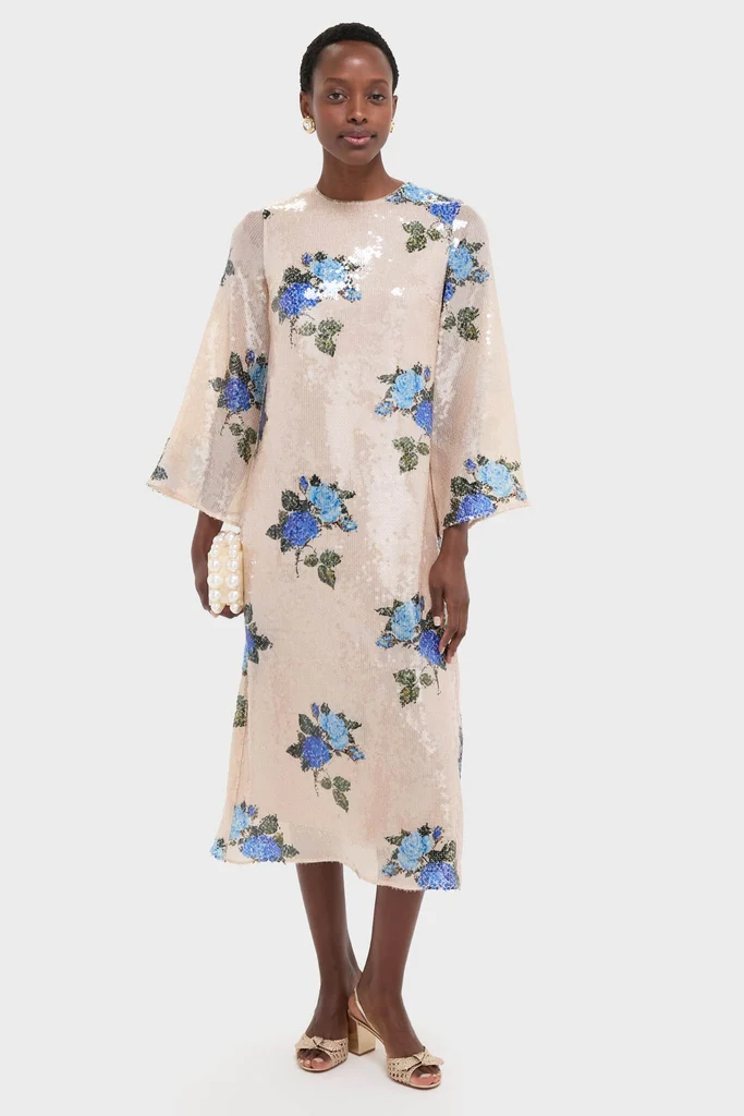 Rose Blue Seraphina Sequin Midi Dress - Image 3