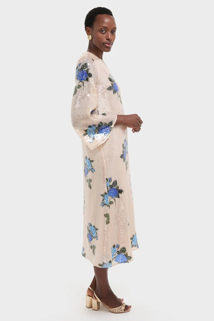 Rose Blue Seraphina Sequin Midi Dress - Image 4