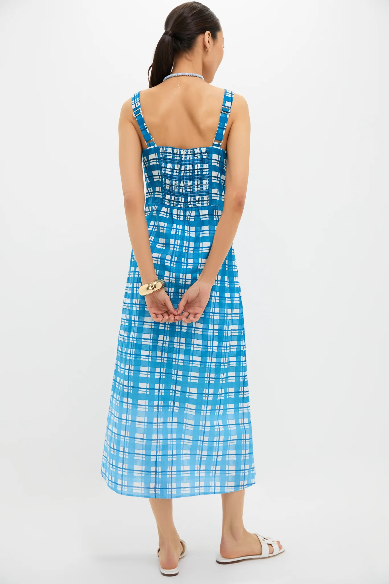 Royal Plaid Minnie Midi Dress - Image 4