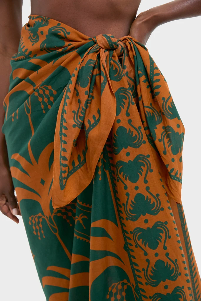 Rust and Dark Green Dance of Pareo - Image 5