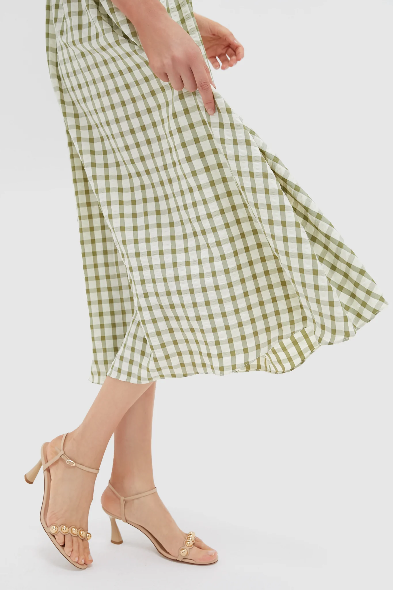 Sage Gingham Seersucker Amy Dress - Image 4