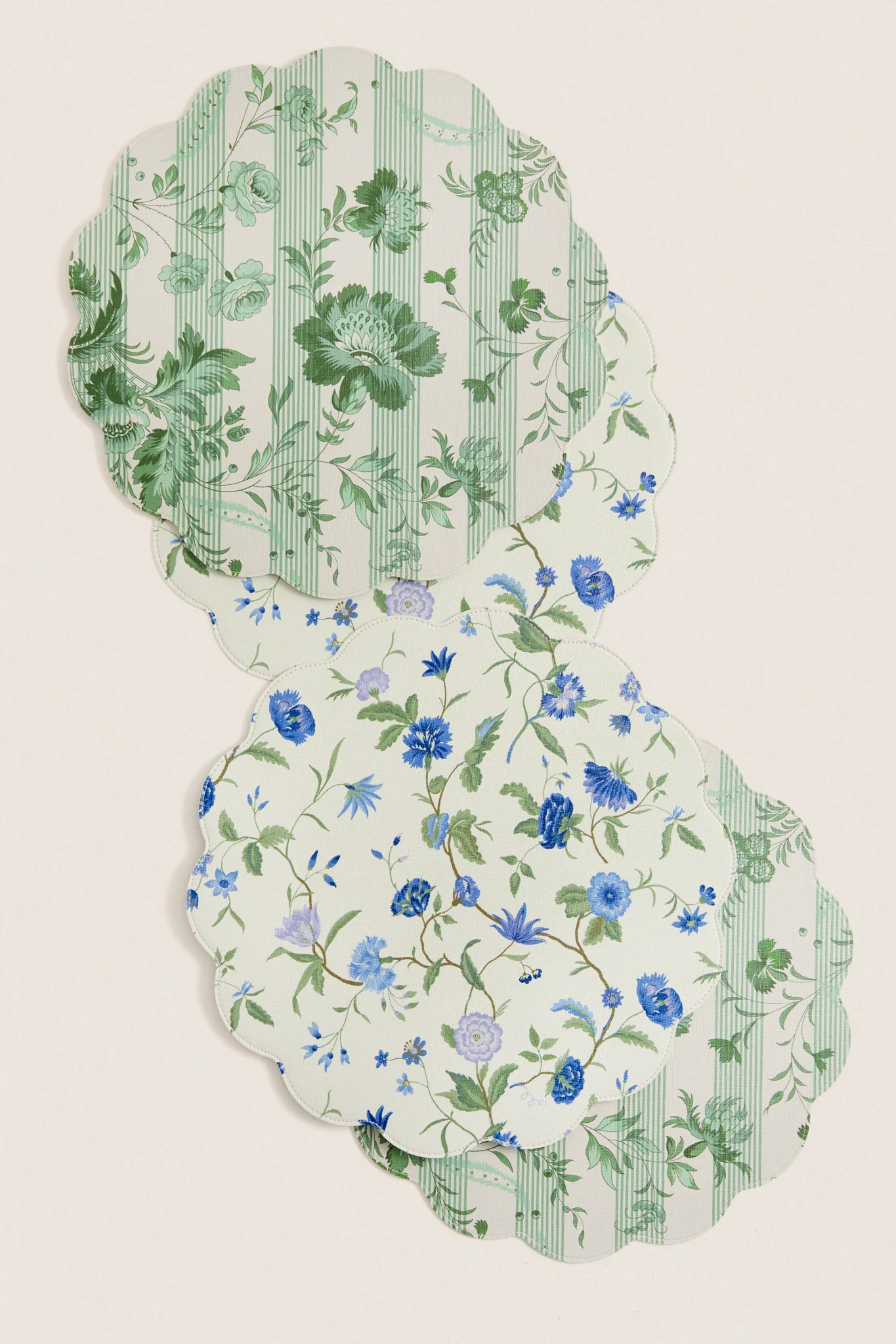 Blue and Lavender Blossom Wipeable Placemats Set of 4
