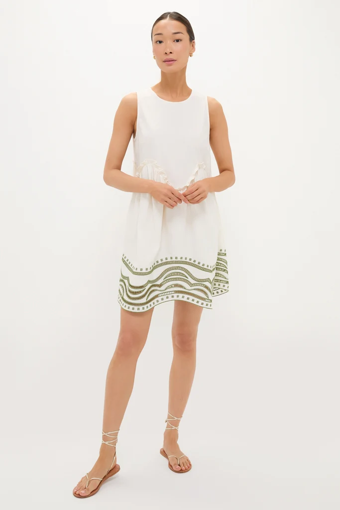 Sage Wave Cotton Joyce Mini Dress - Image 7