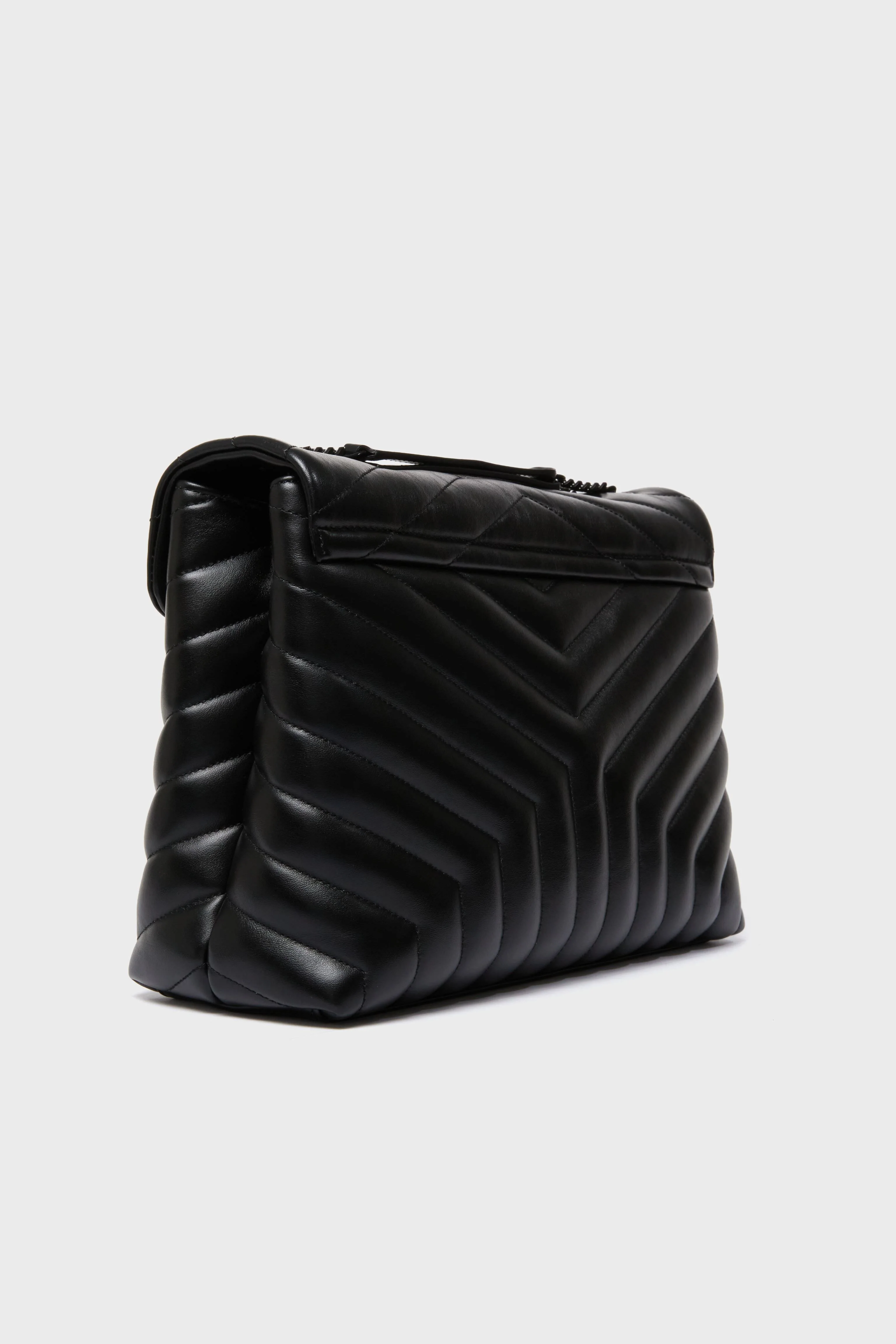 Saint Laurent Black Medium Loulou Monogramme Chain Bag - Image 4
