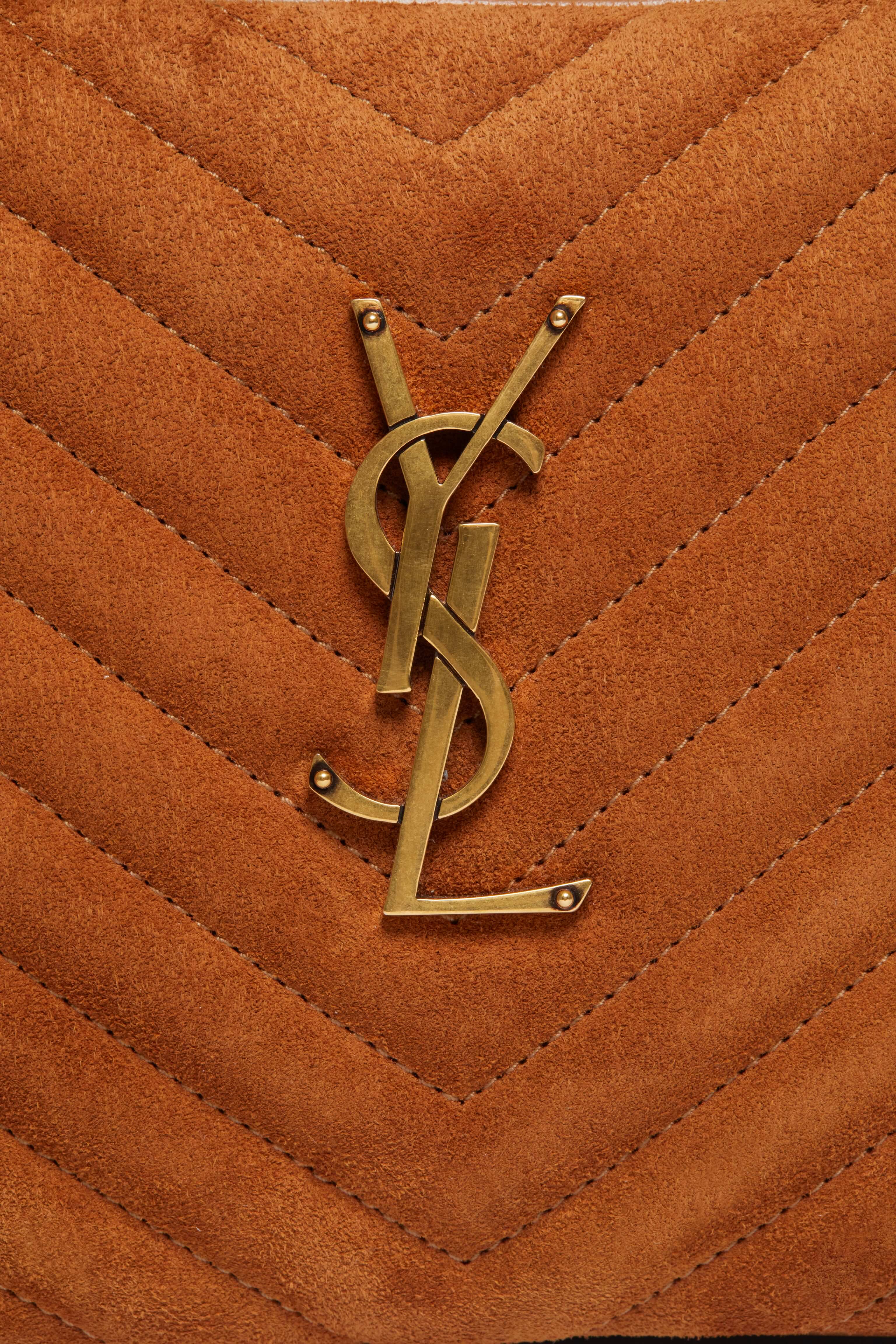 Saint Laurent Cinnamon Suede Medium Lou Satchel Bag - Image 5
