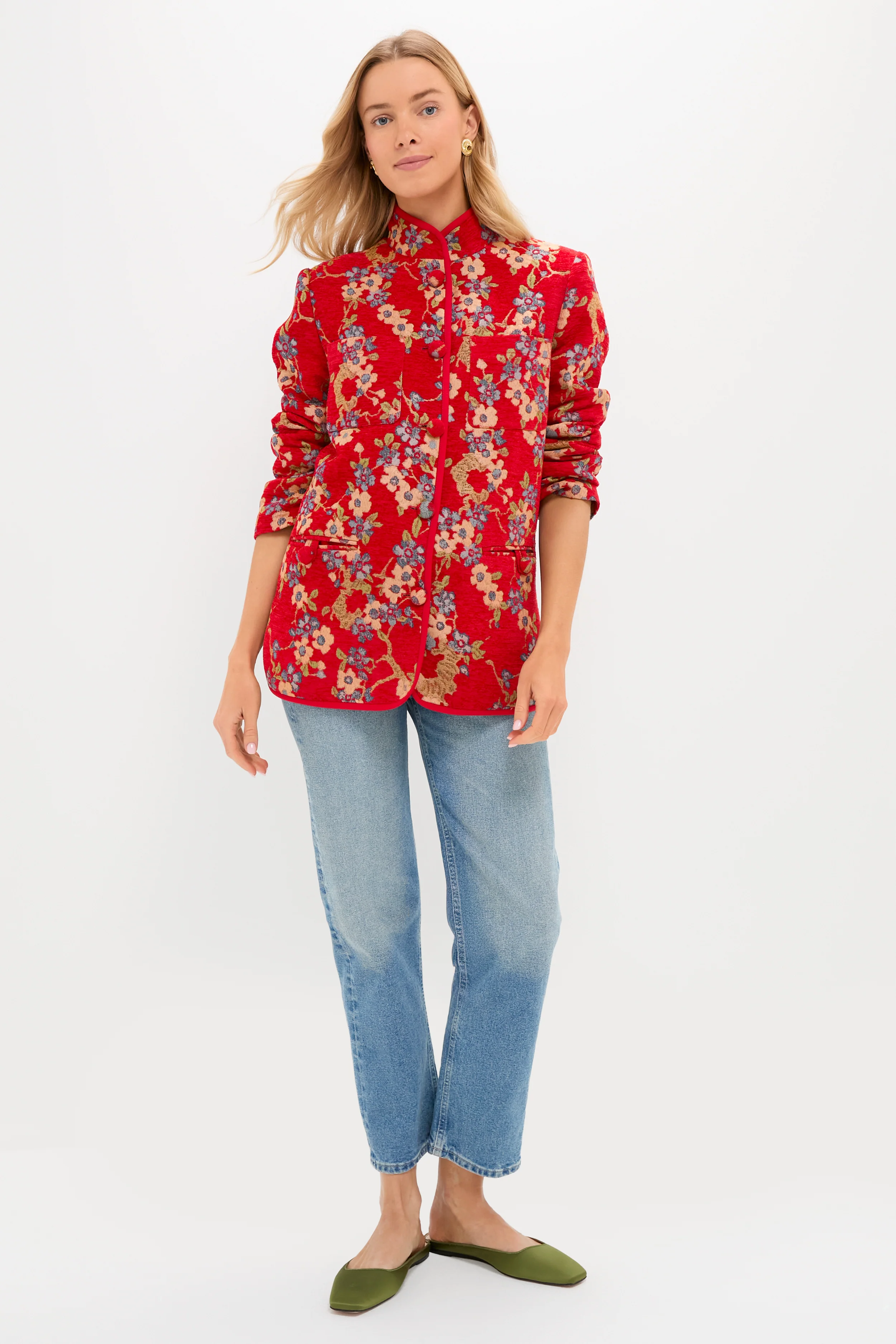 Sakura Blossom Chenille Jacquard Dalton Jacket - Image 6