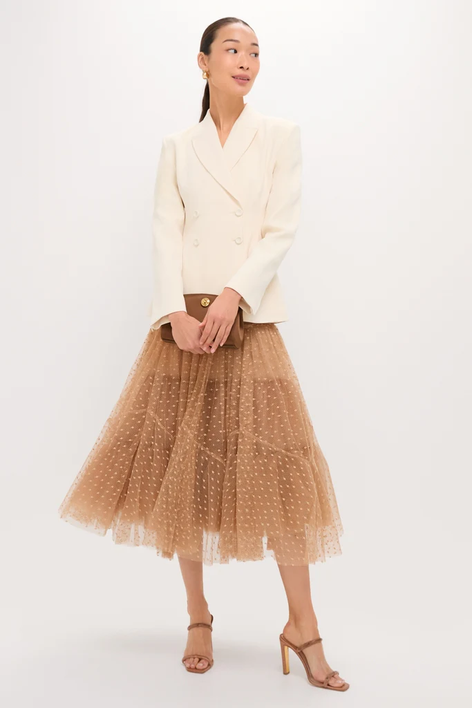 Sand Naomi Tulle Midi Skirt - Image 3