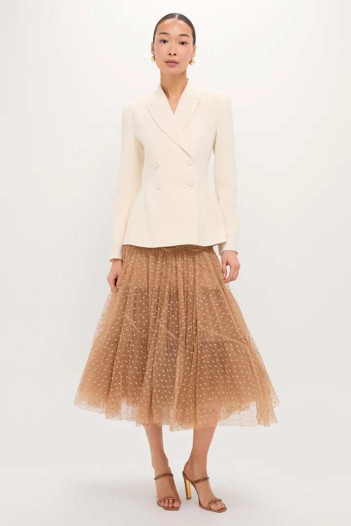 Sand Naomi Tulle Midi Skirt - Image 6