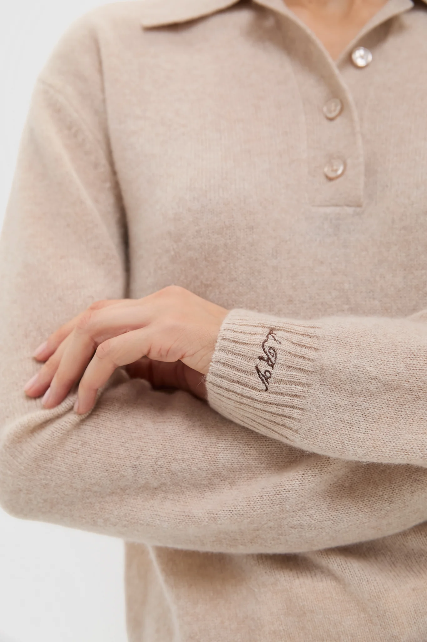 Sandstone Cashmere Cassidy Polo Sweater - Image 2