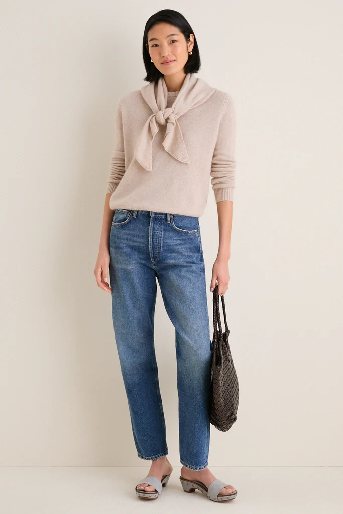 Sandstone Cashmere Triangle Scarf - Image 5