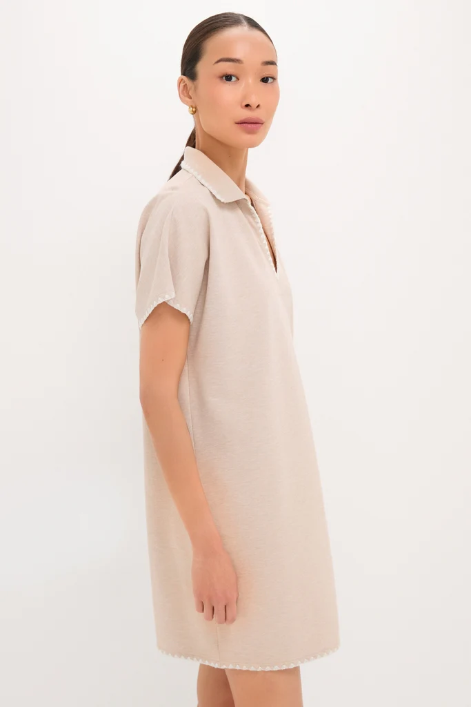 Sandstone Pique Melissa Mini Dress - Image 4