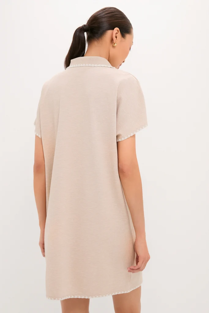 Sandstone Pique Melissa Mini Dress - Image 5