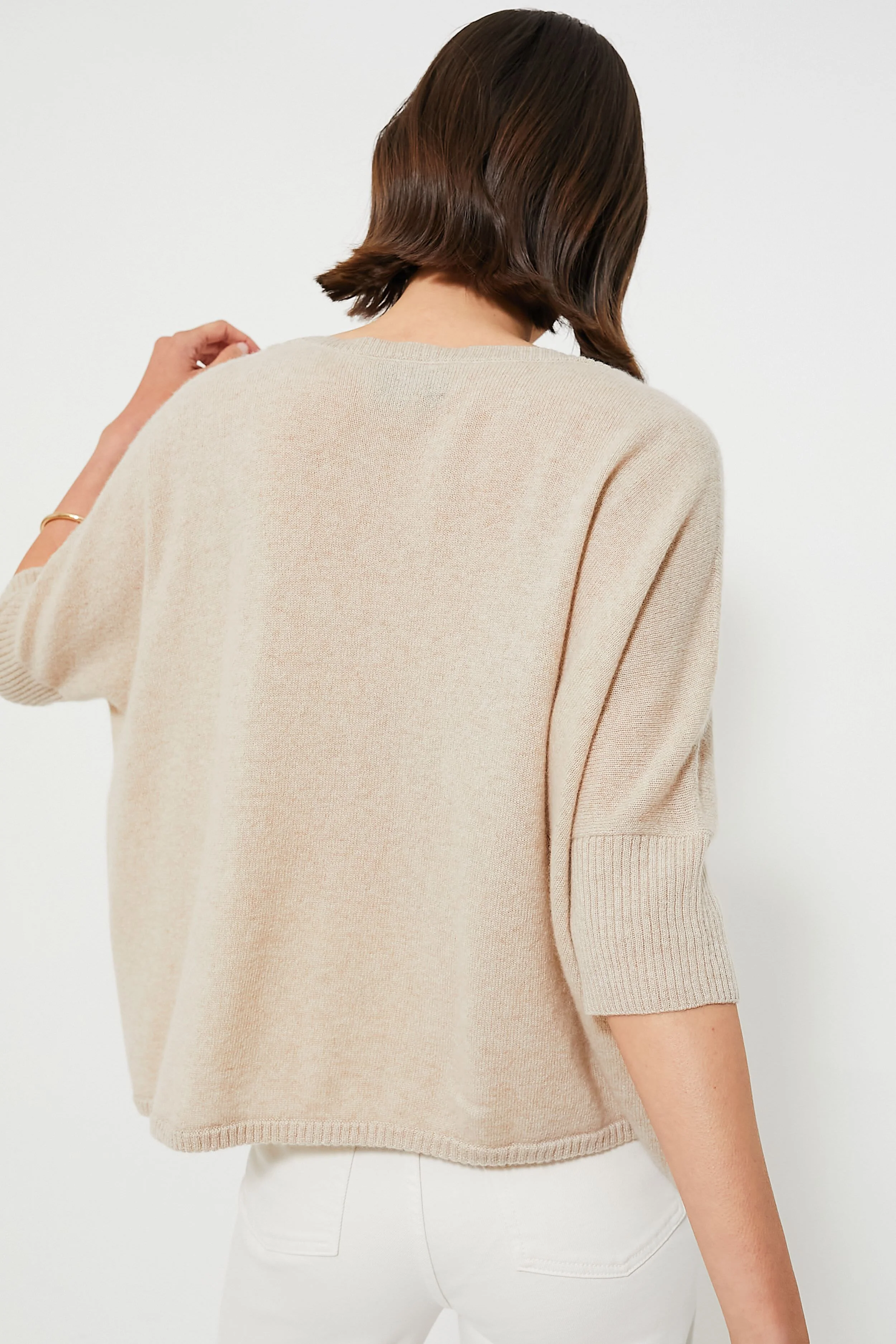 Sandstone Short Sleeve Cashmere Crewneck - Image 4